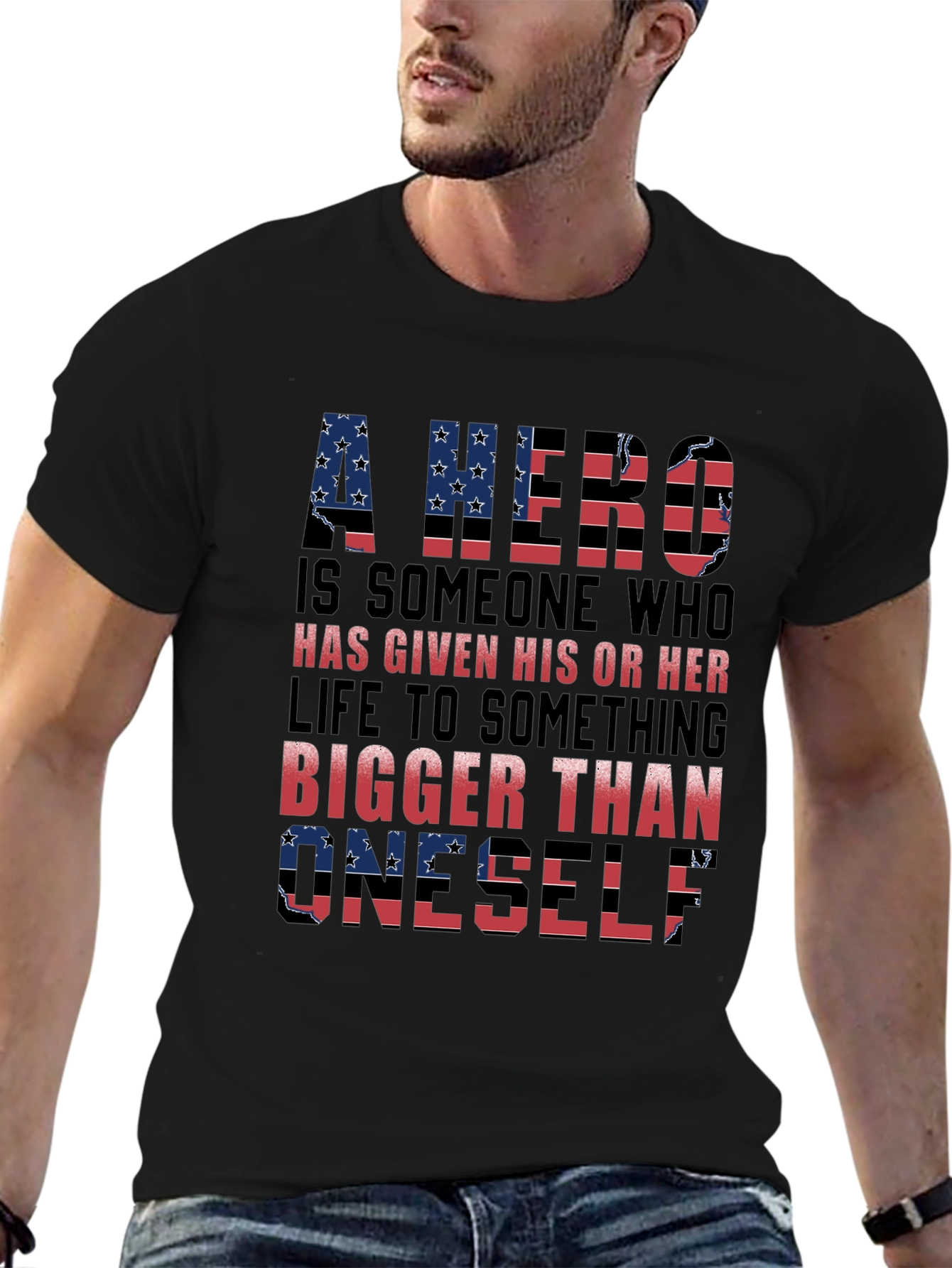 Patriotic Hero T-Shirt - American Flag Design