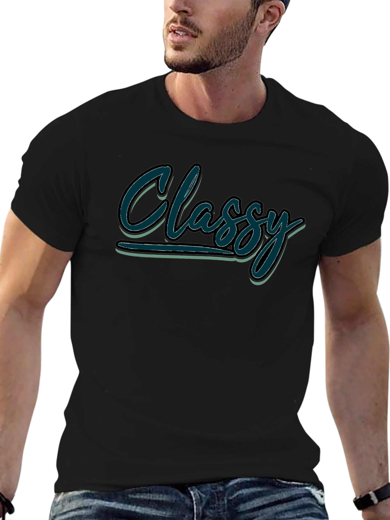 Classy Graphic Black T-Shirt - Casual Style