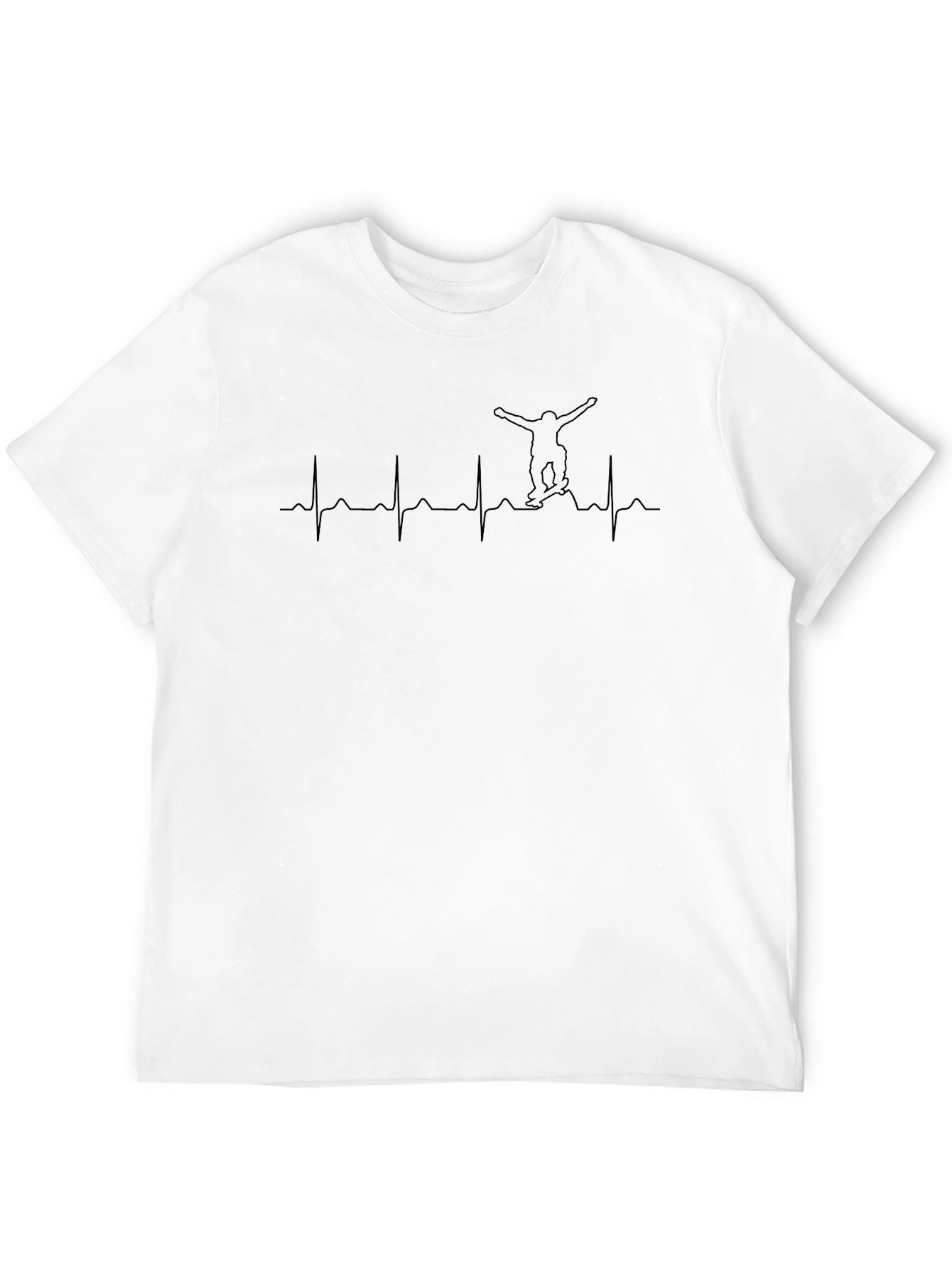 Skateboard Heartbeat Graphic Tee - Black T-Shirt