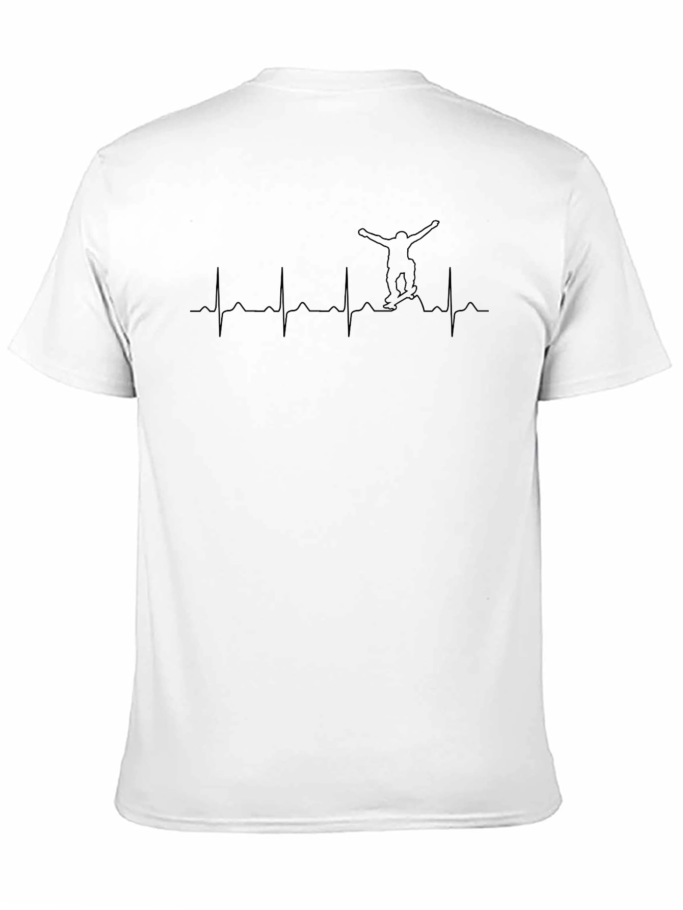 Skateboard Heartbeat Graphic Tee - Black T-Shirt