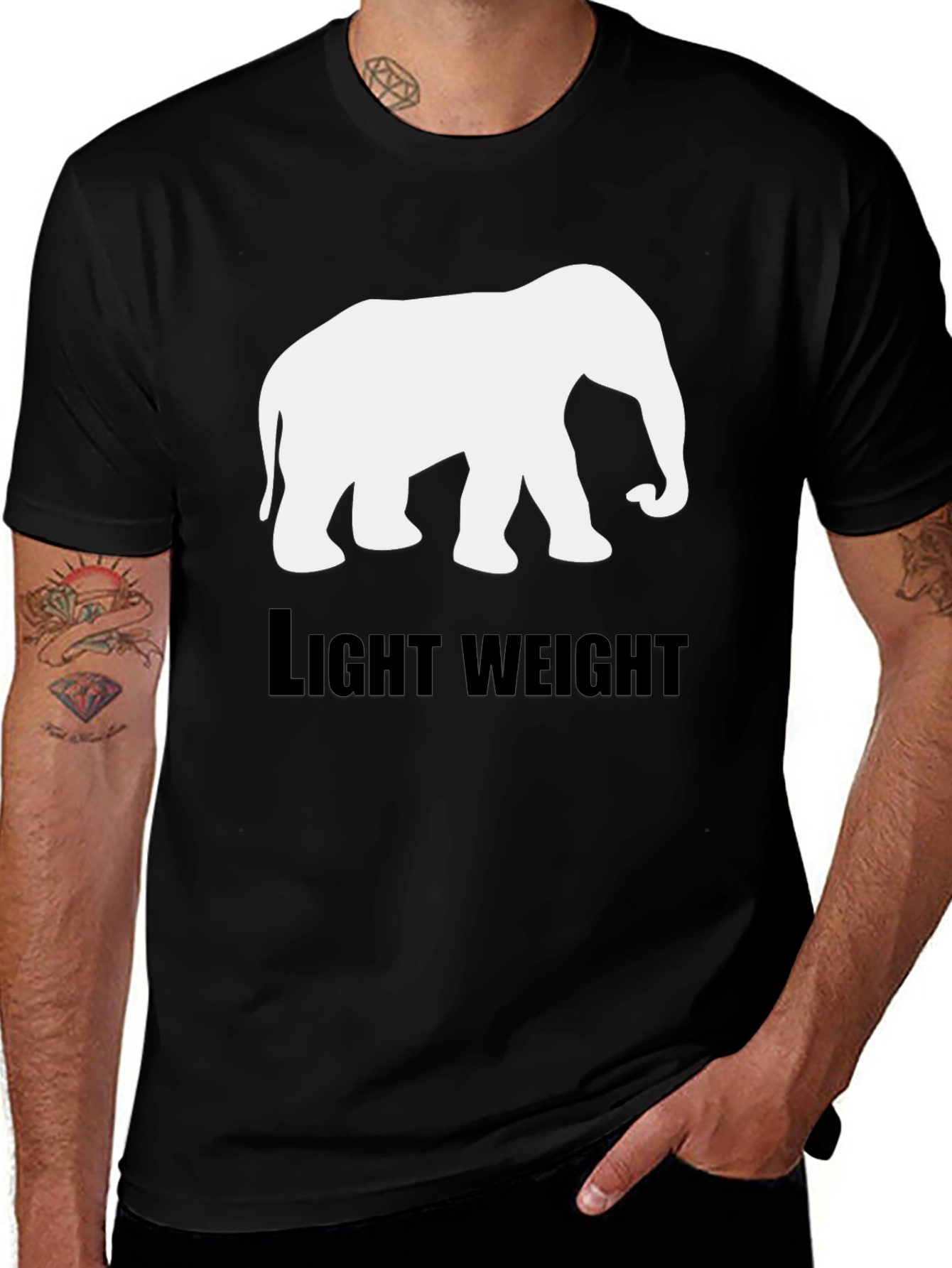 Elephant Lightweight Black T-Shirt