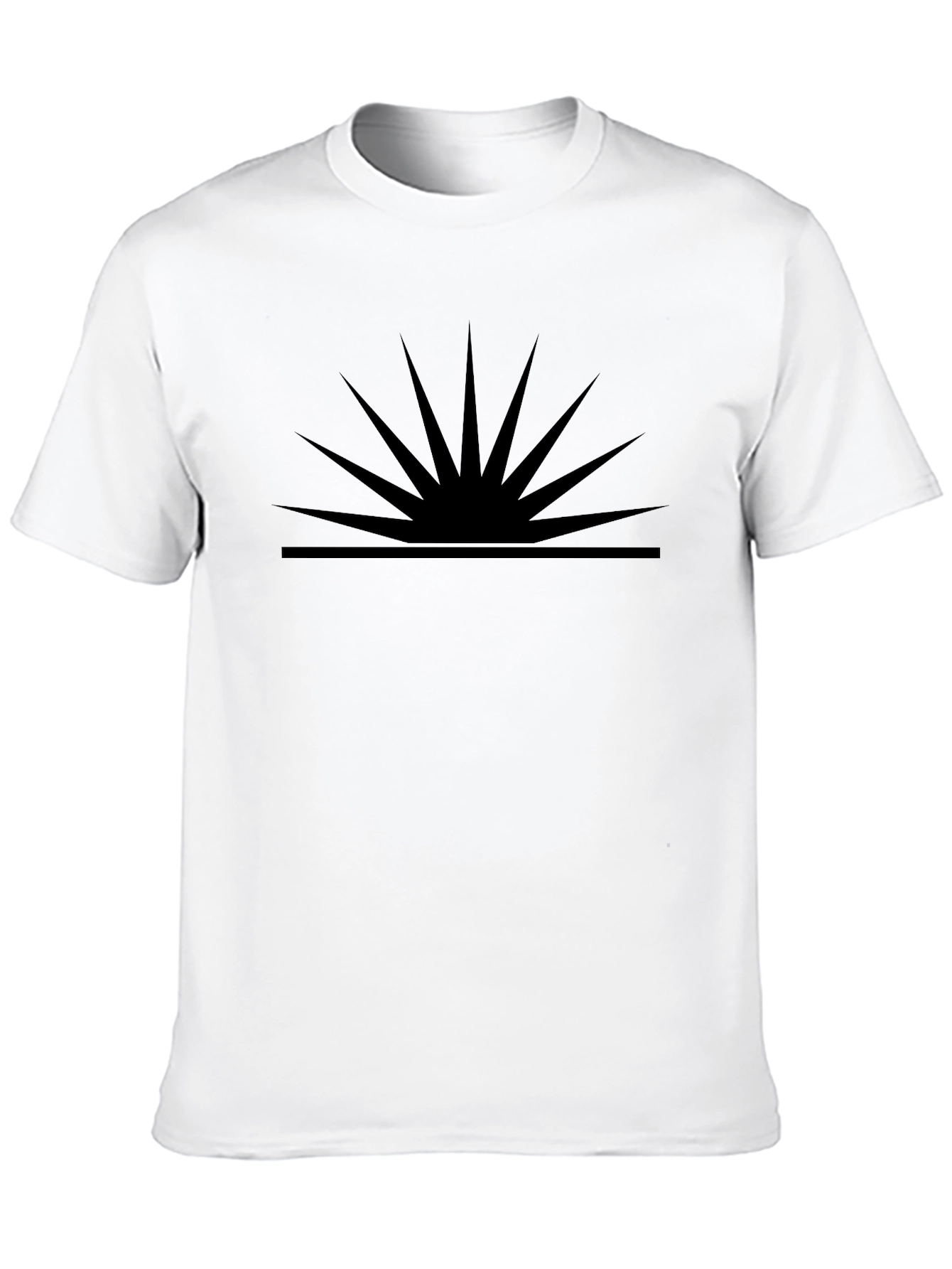 Mens Black Graphic Tee - Rising Sun Design