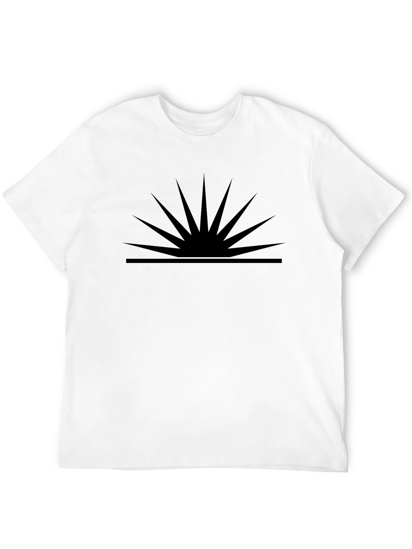 Mens Black Graphic Tee - Rising Sun Design