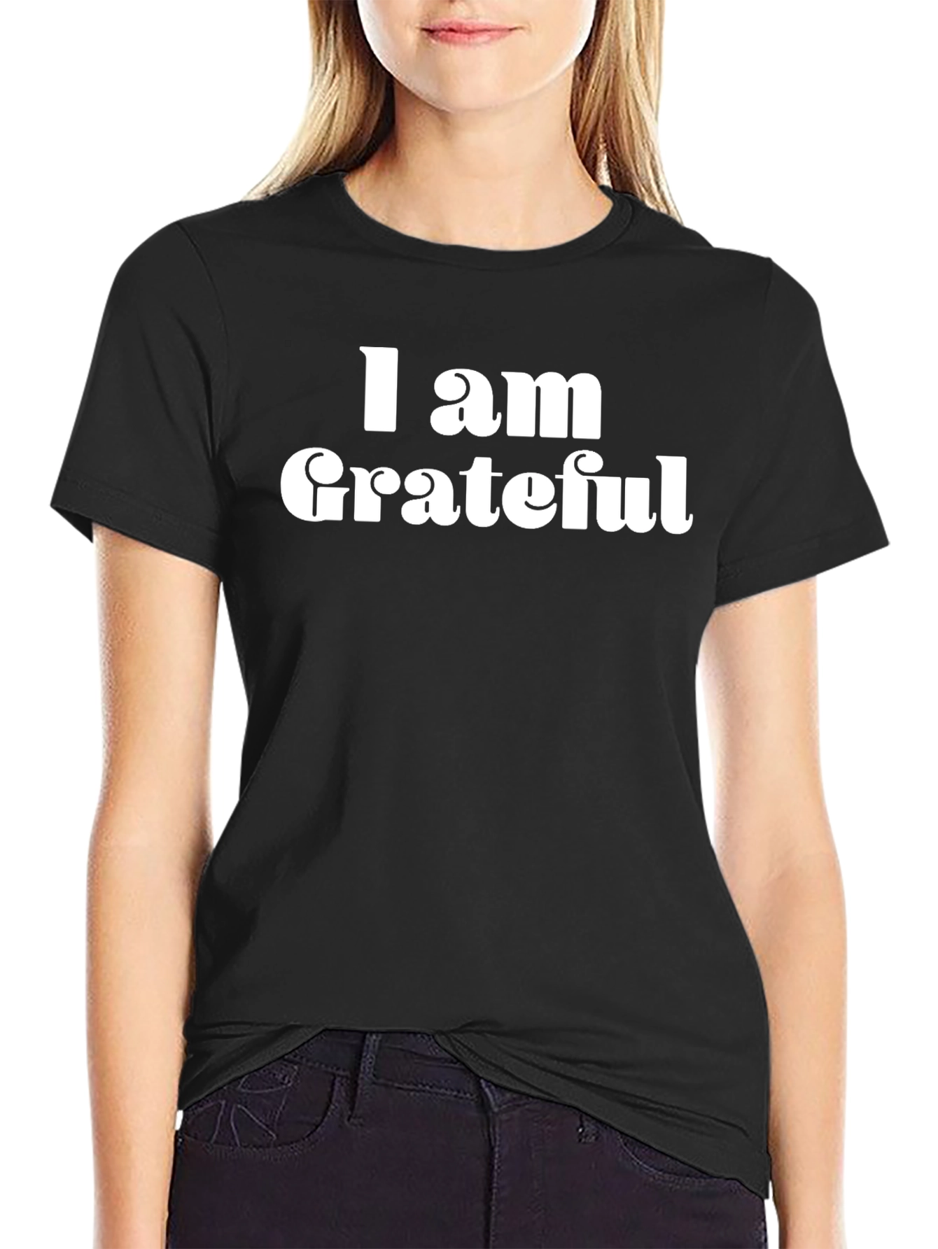 Grateful Black T-Shirt - Positive Message