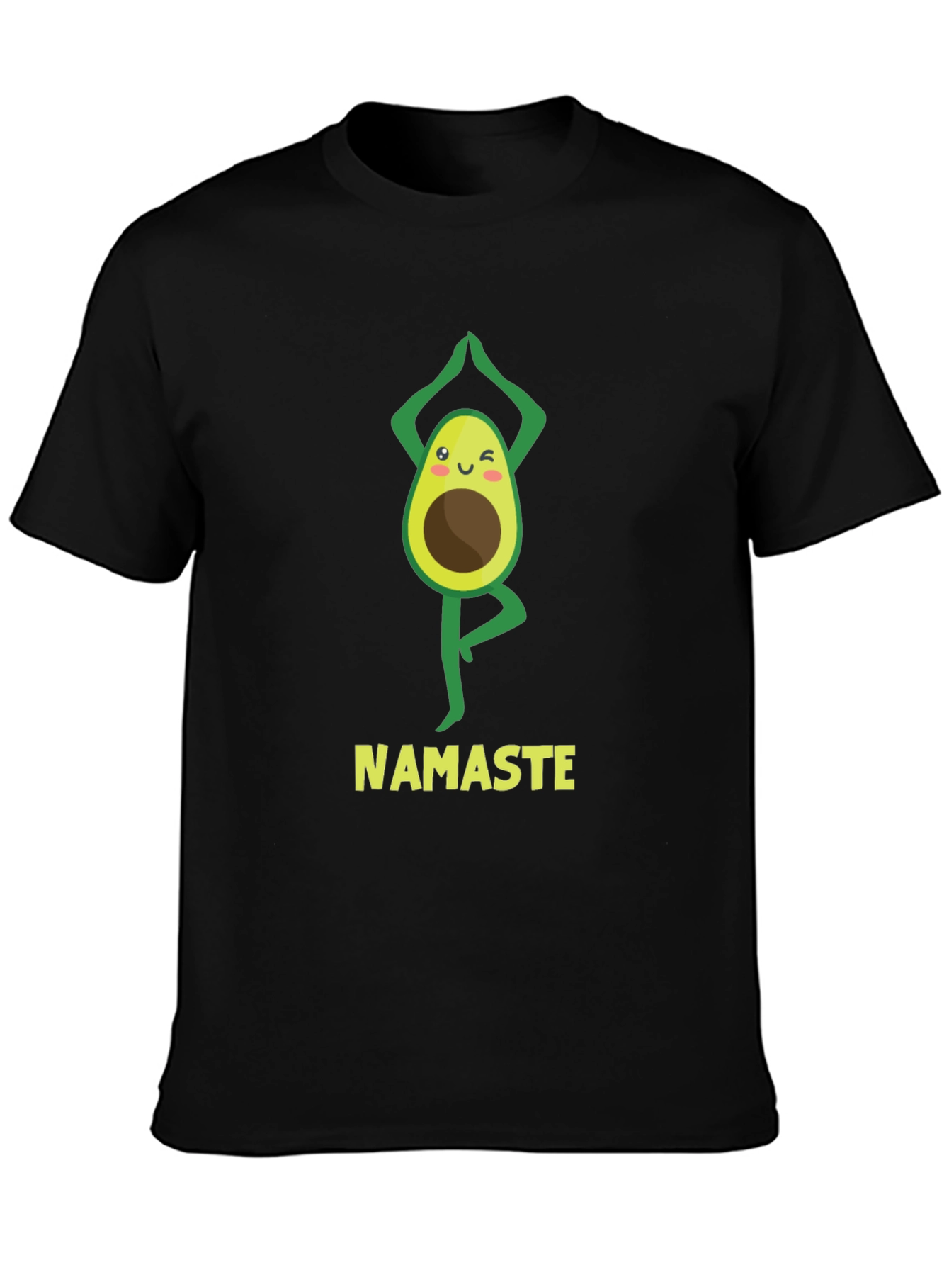 Namaste Avocado Yoga Black T-Shirt