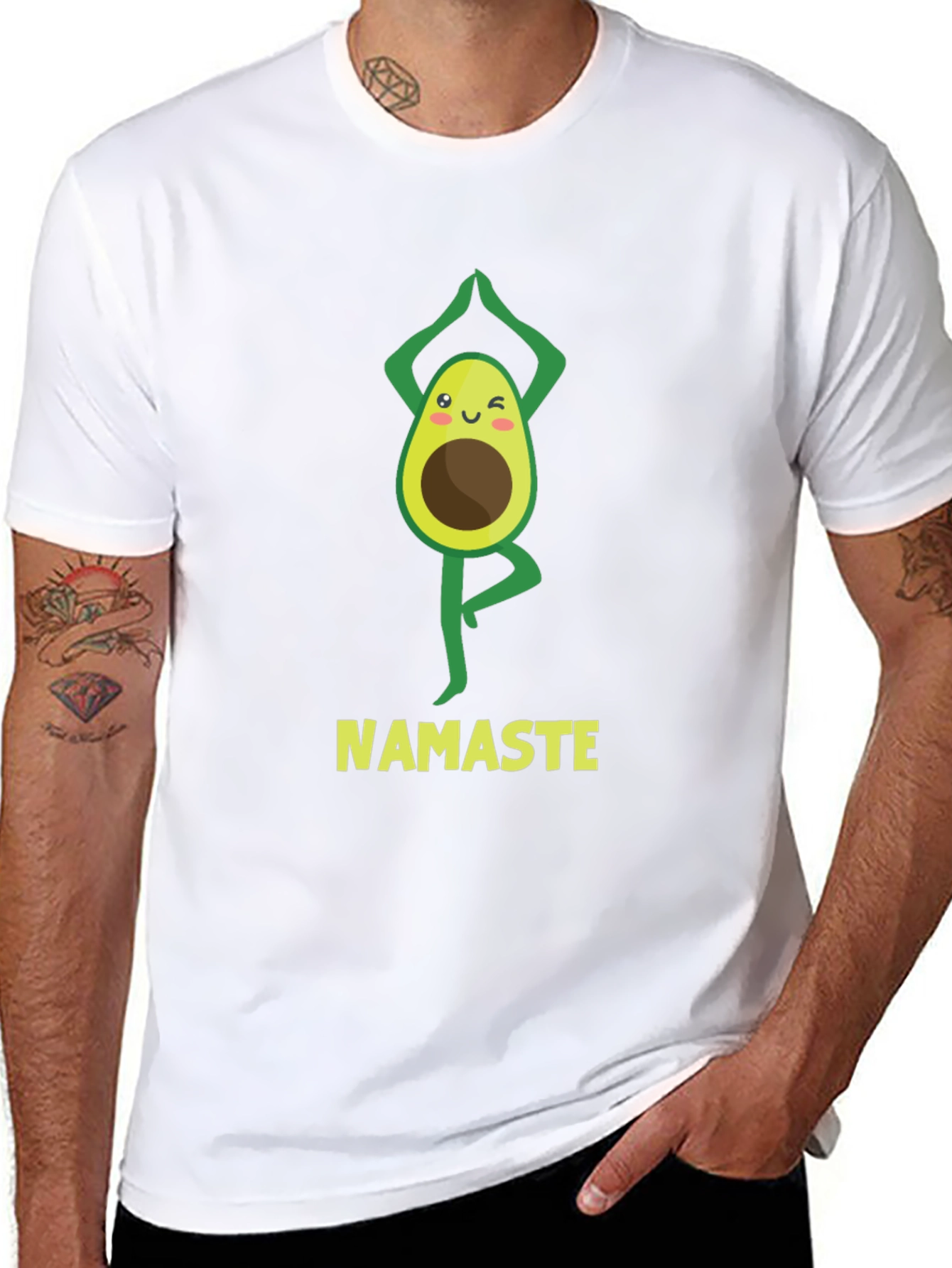 Namaste Avocado Yoga Black T-Shirt
