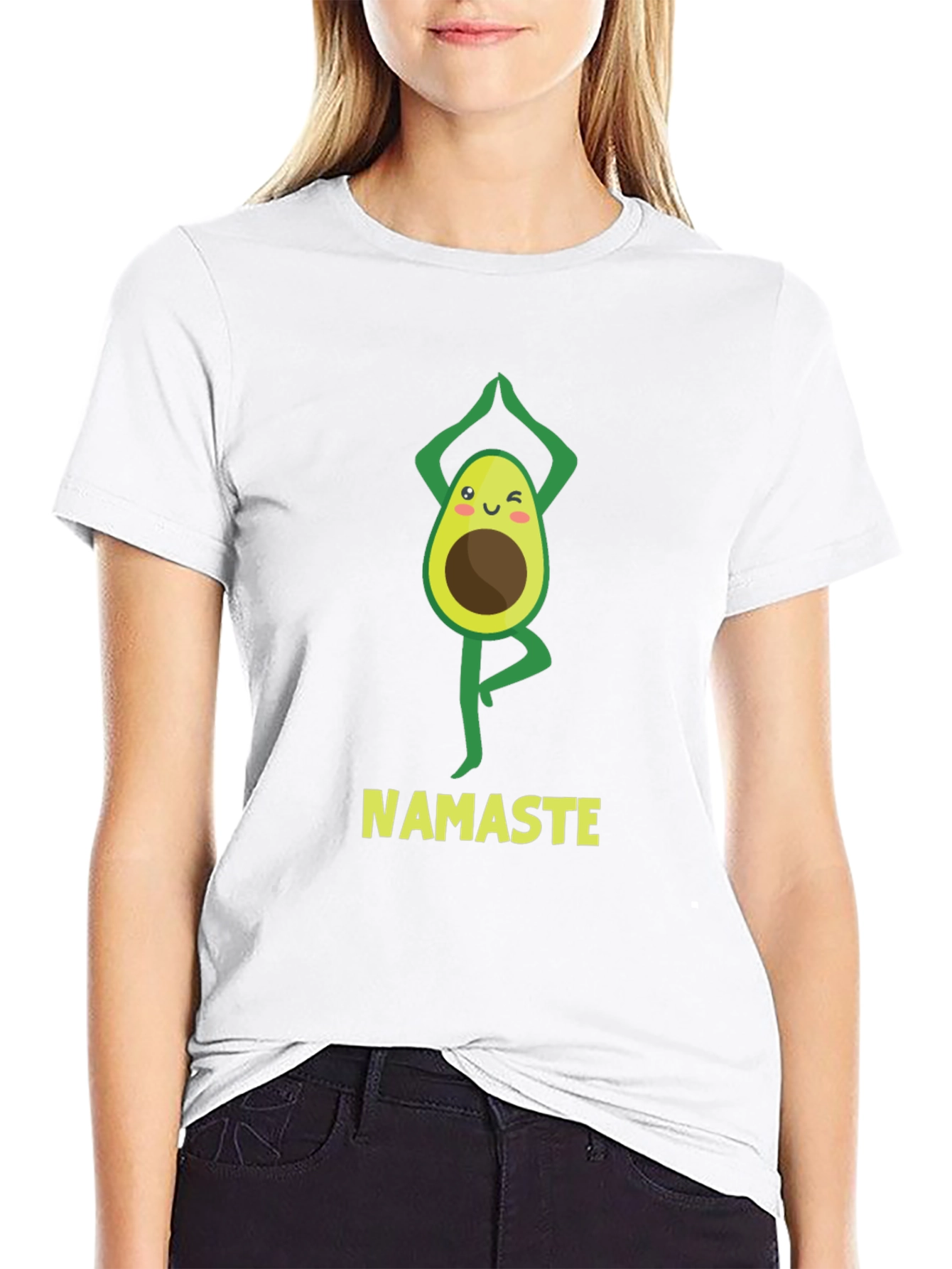 Namaste Avocado Yoga Black T-Shirt
