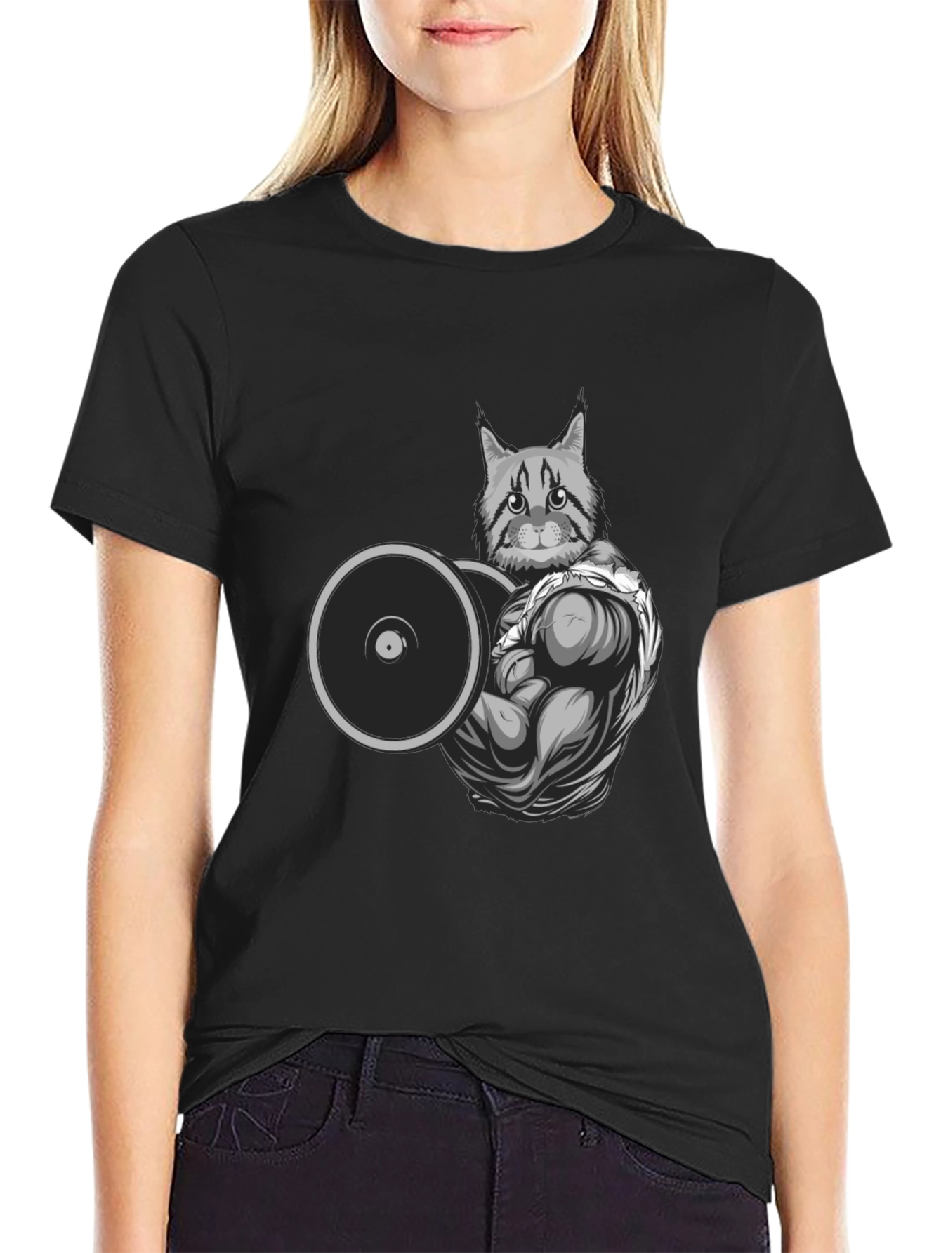 Cat Lifting Weights T-Shirt