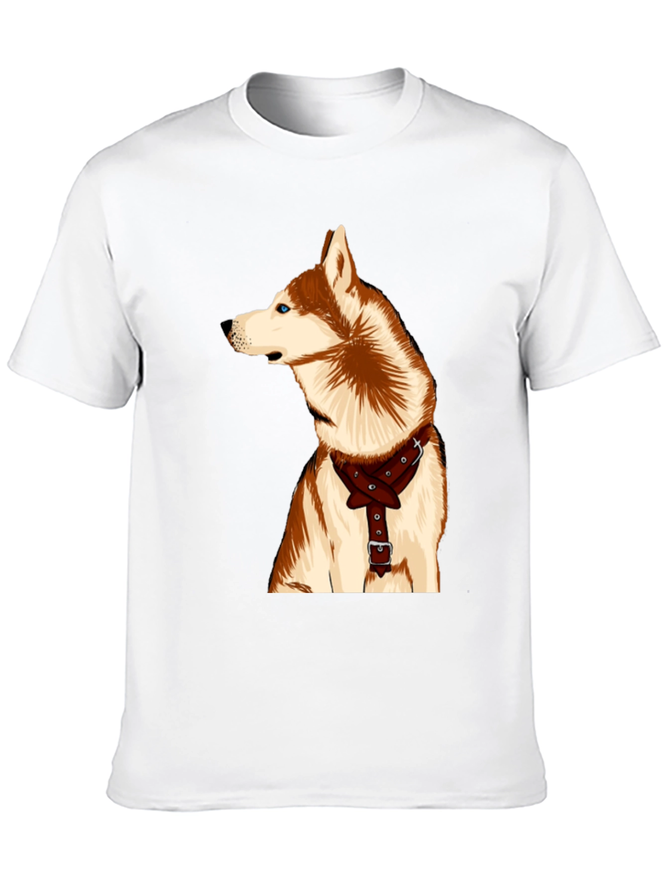 Dog Lover T-Shirt - Husky with Harness Graphic Tee