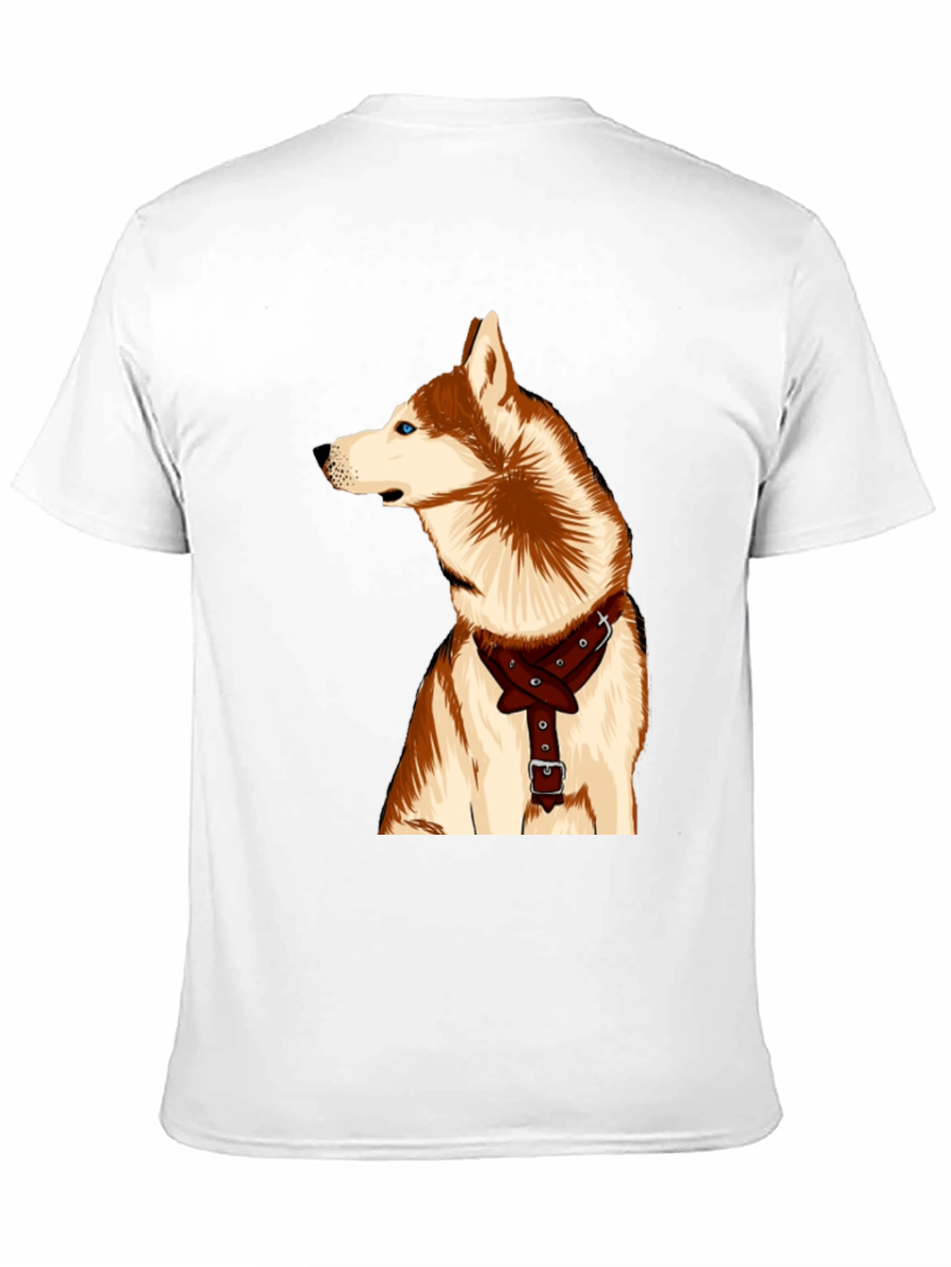 Dog Lover T-Shirt - Husky with Harness Graphic Tee