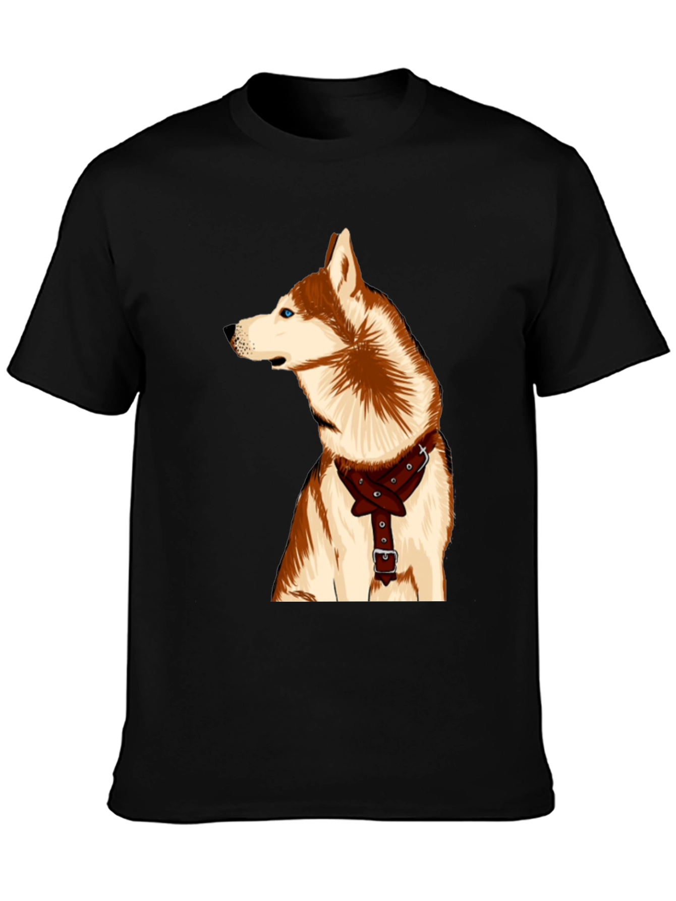 Dog Lover T-Shirt - Husky with Harness Graphic Tee
