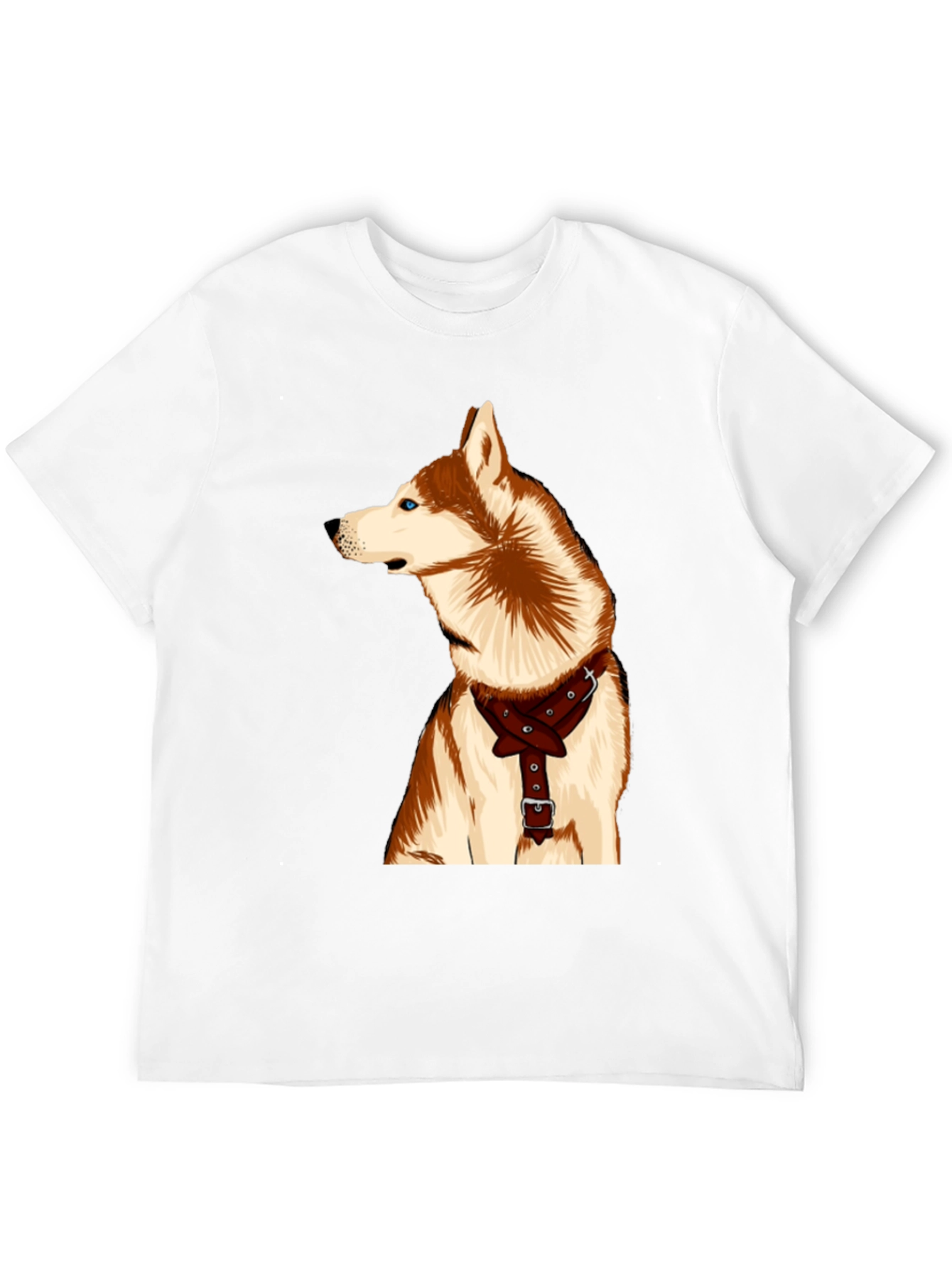 Dog Lover T-Shirt - Husky with Harness Graphic Tee