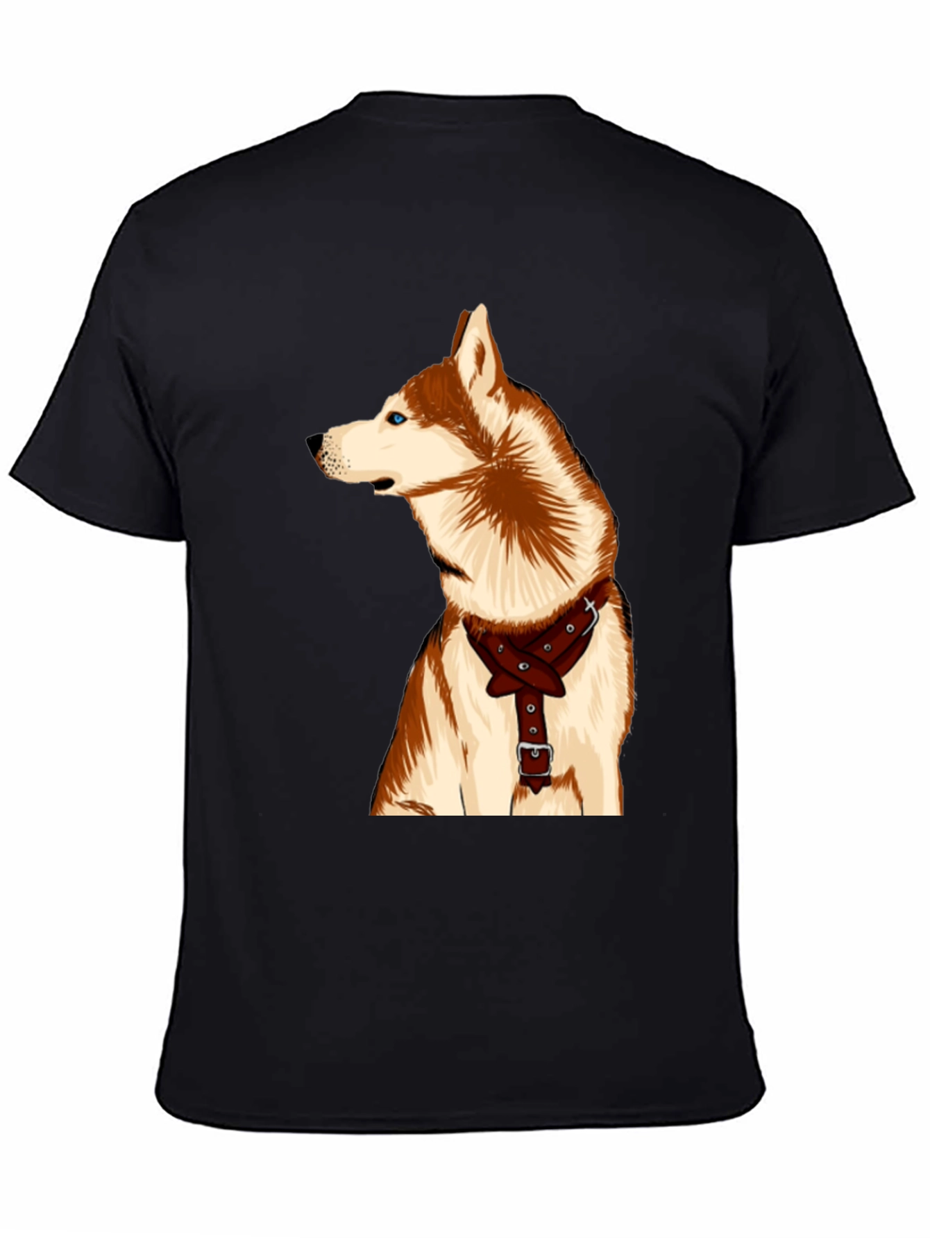 Dog Lover T-Shirt - Husky with Harness Graphic Tee