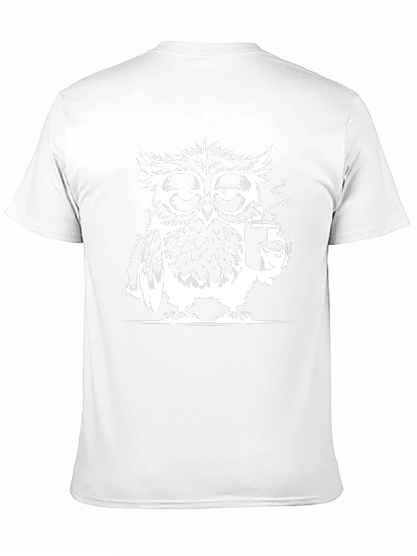Sleepy Owl Coffee Lover Graphic T-Shirt