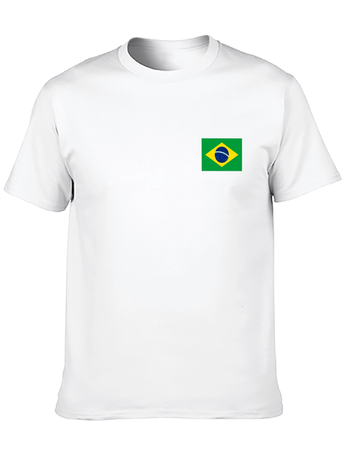 Black T-Shirt with Brazil Flag Patch