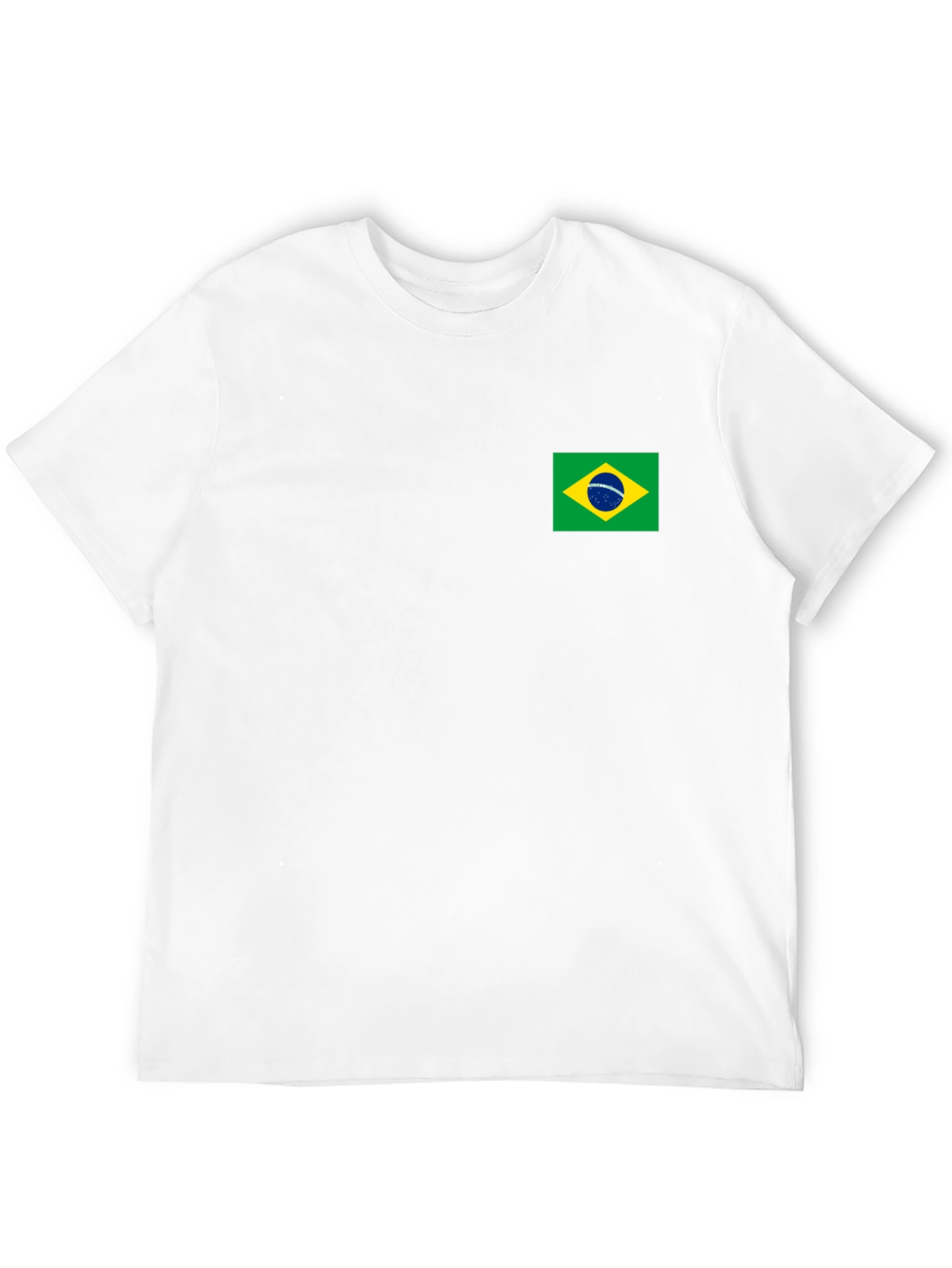 Black T-Shirt with Brazil Flag Patch