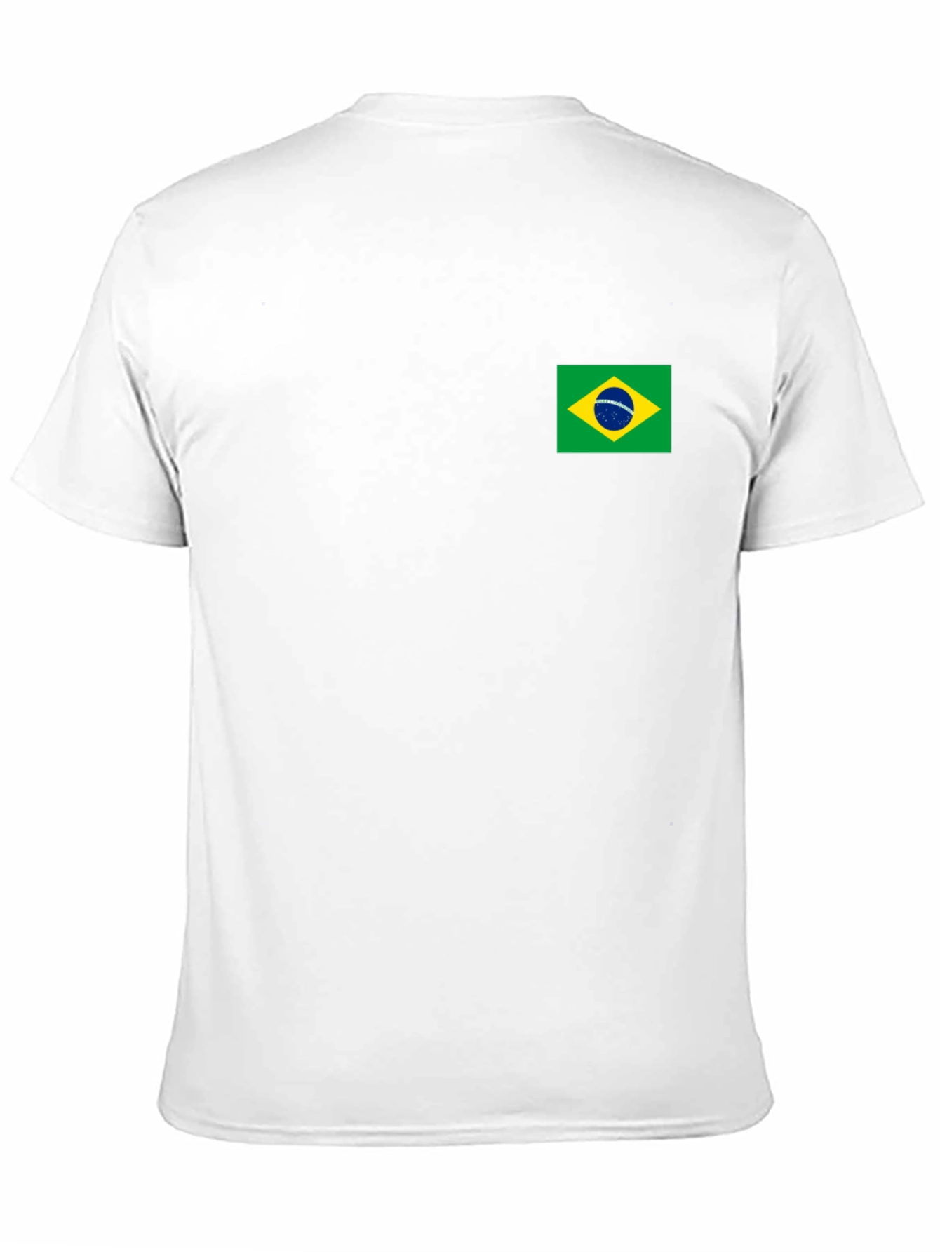 Black T-Shirt with Brazil Flag Patch