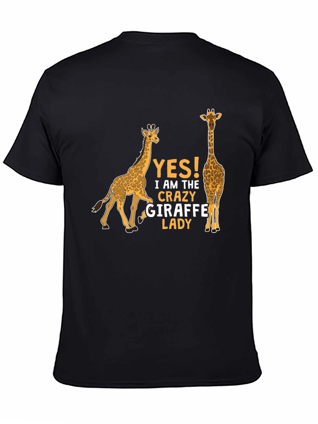 Crazy Giraffe Lady T-Shirt - Black