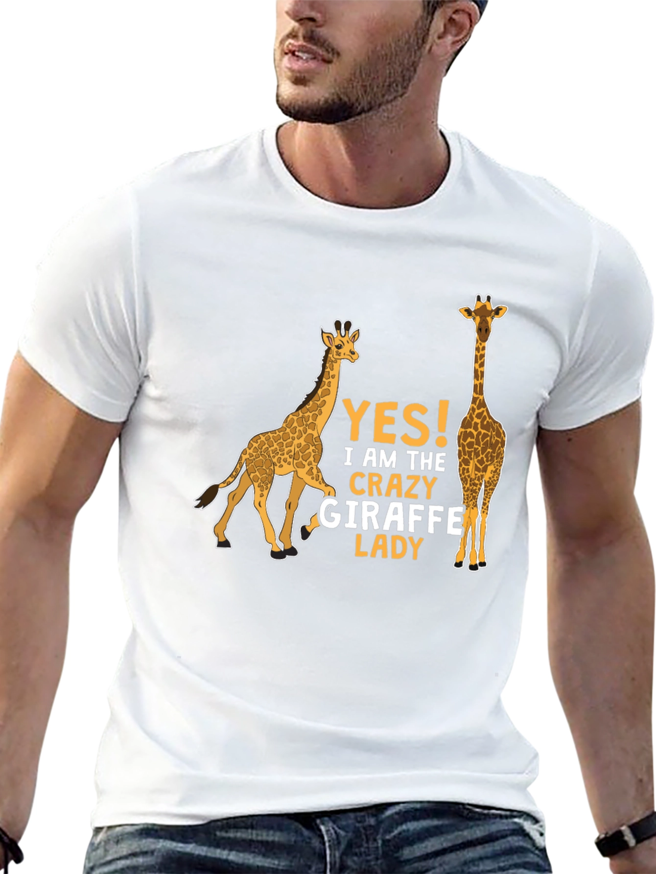 Crazy Giraffe Lady T-Shirt - Black