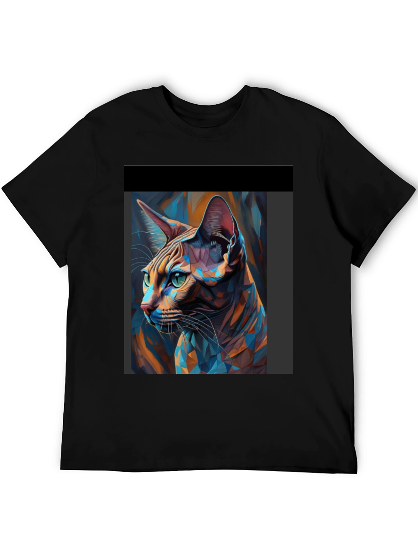 Abstract Cat Art Black T-Shirt