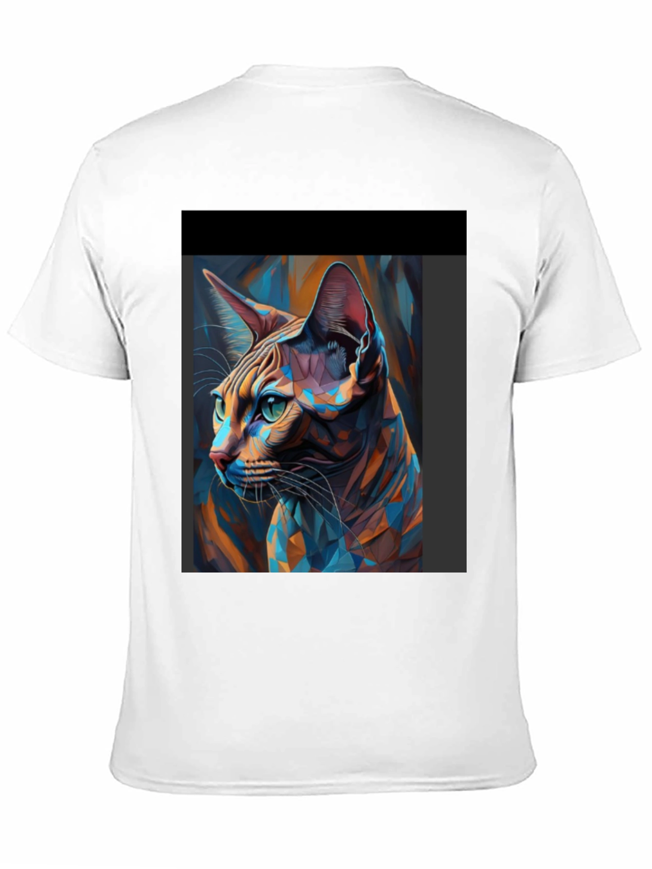 Abstract Cat Art Black T-Shirt