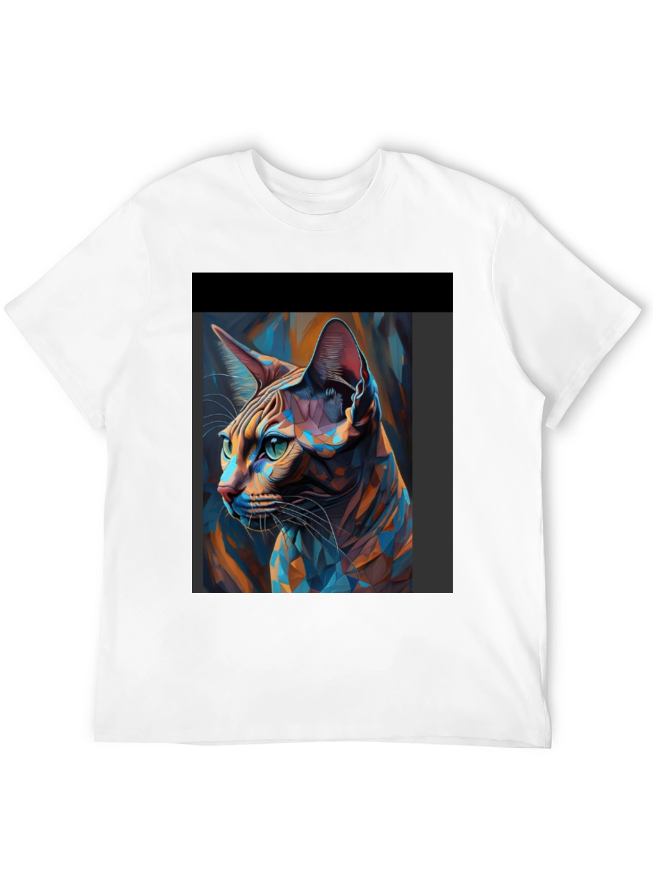 Abstract Cat Art Black T-Shirt