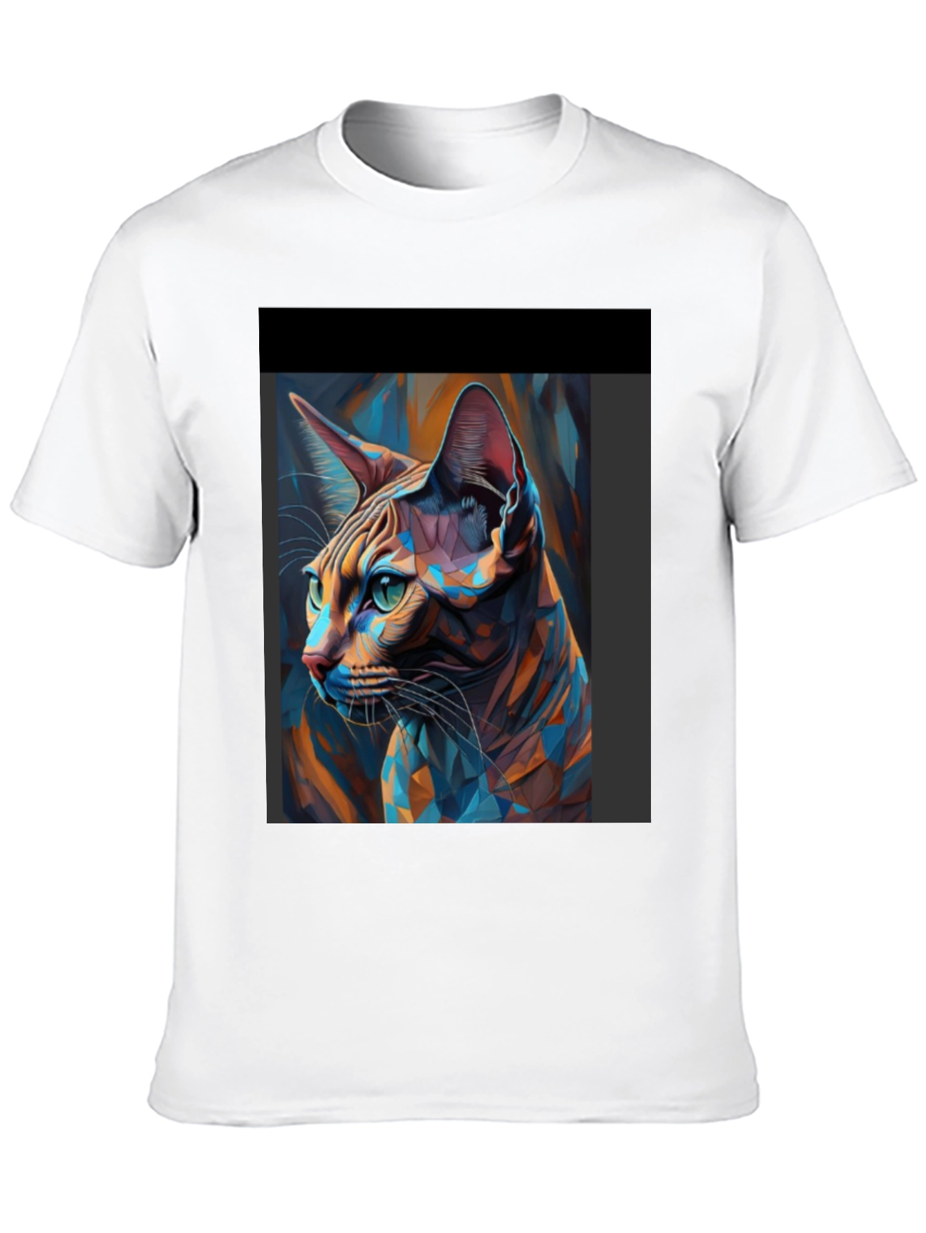 Abstract Cat Art Black T-Shirt