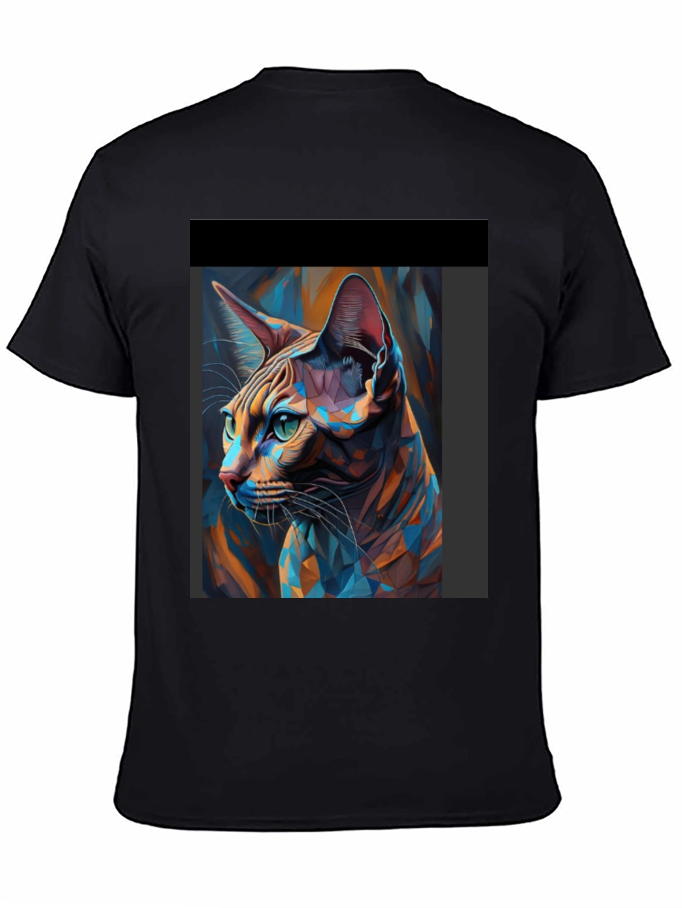 Abstract Cat Art Black T-Shirt