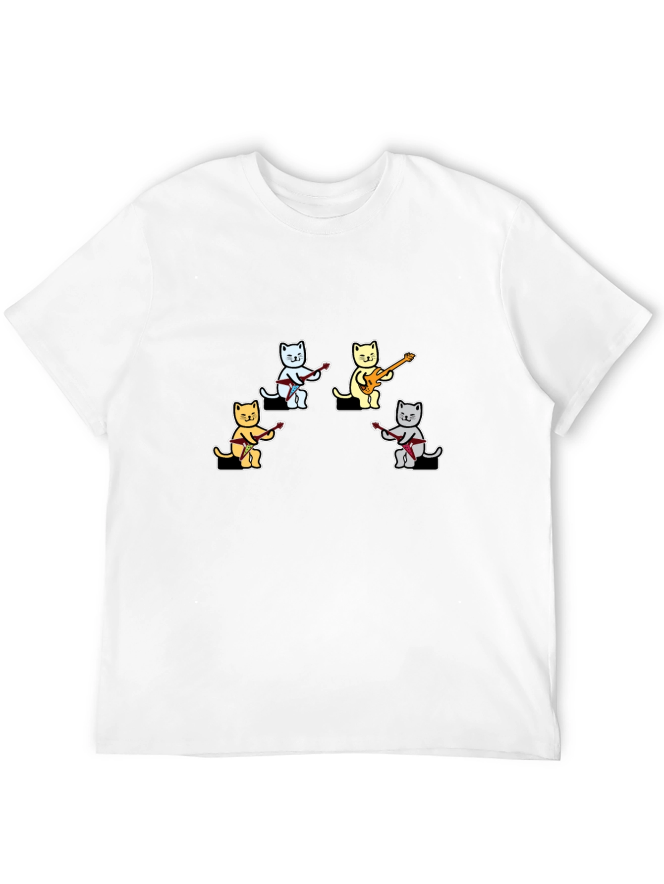 Cat Band Graphic T-Shirt - Cool Music Lover Tee
