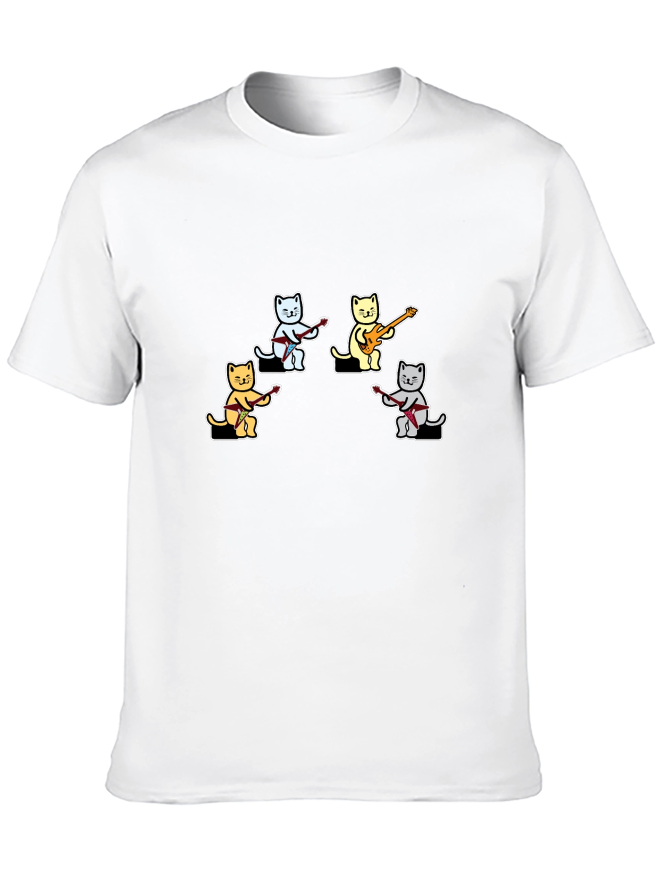 Cat Band Graphic T-Shirt - Cool Music Lover Tee