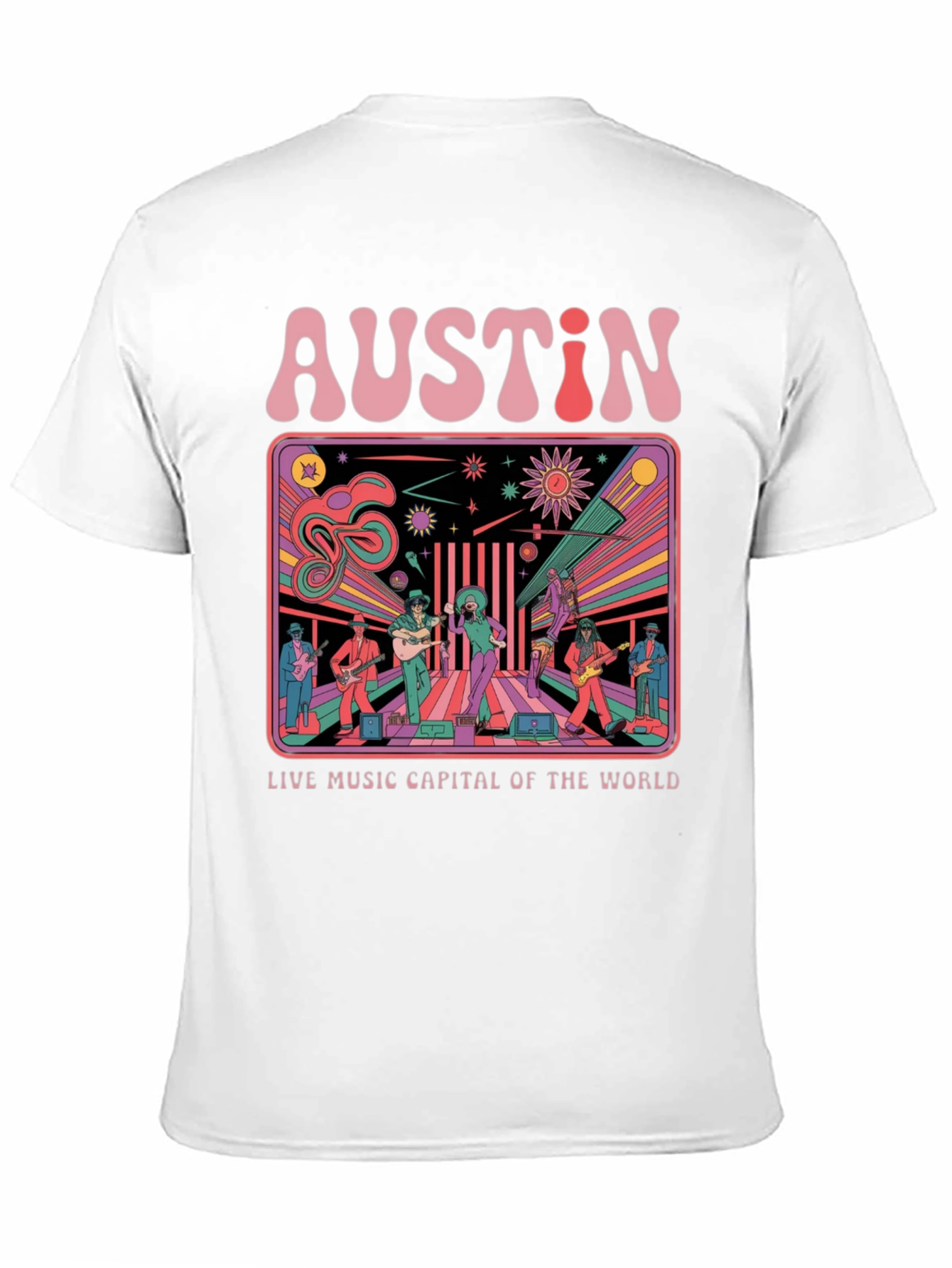 Austin Live Music T-Shirt - Retro Design