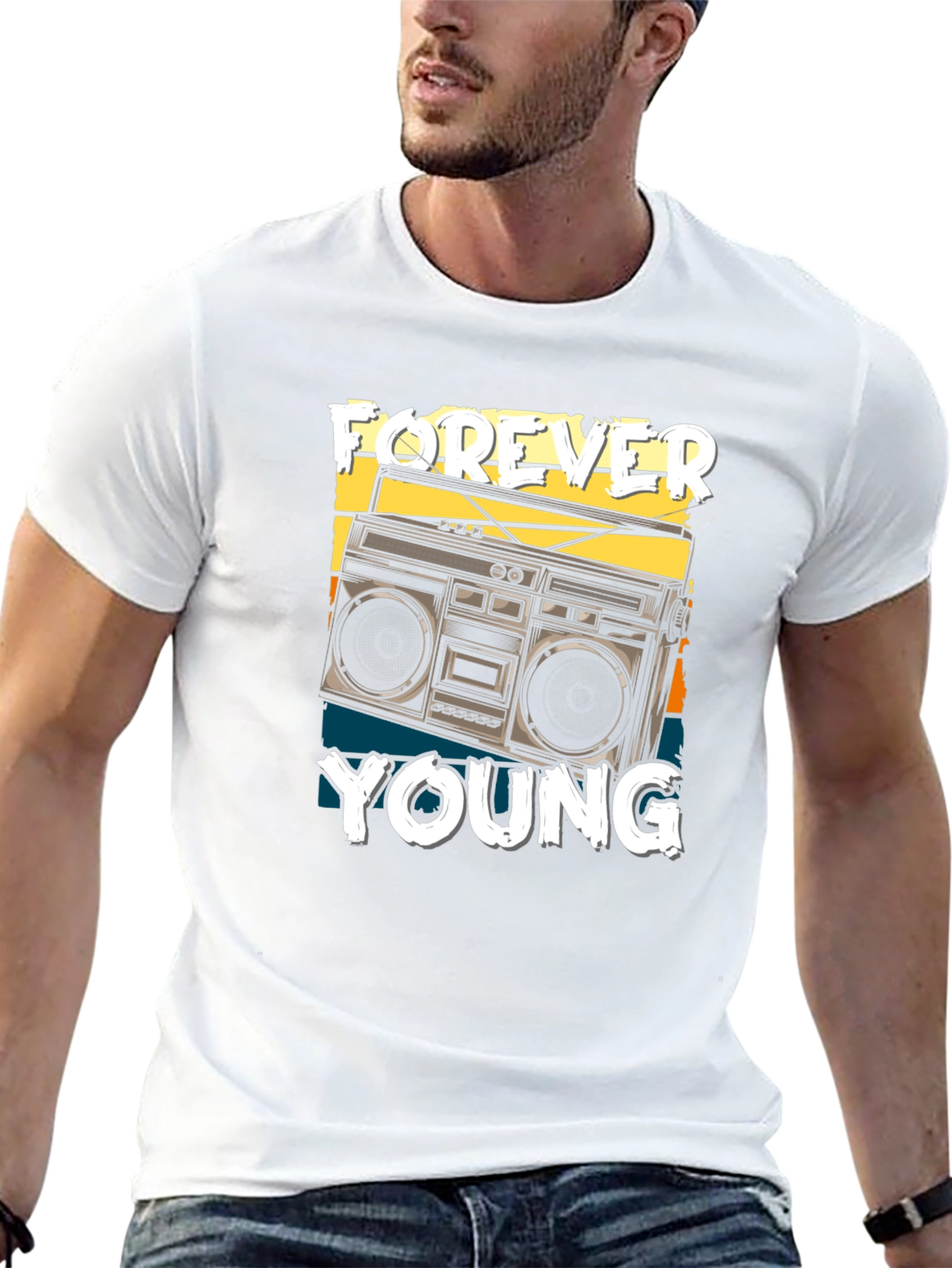 Forever Young Retro Boombox T-Shirt