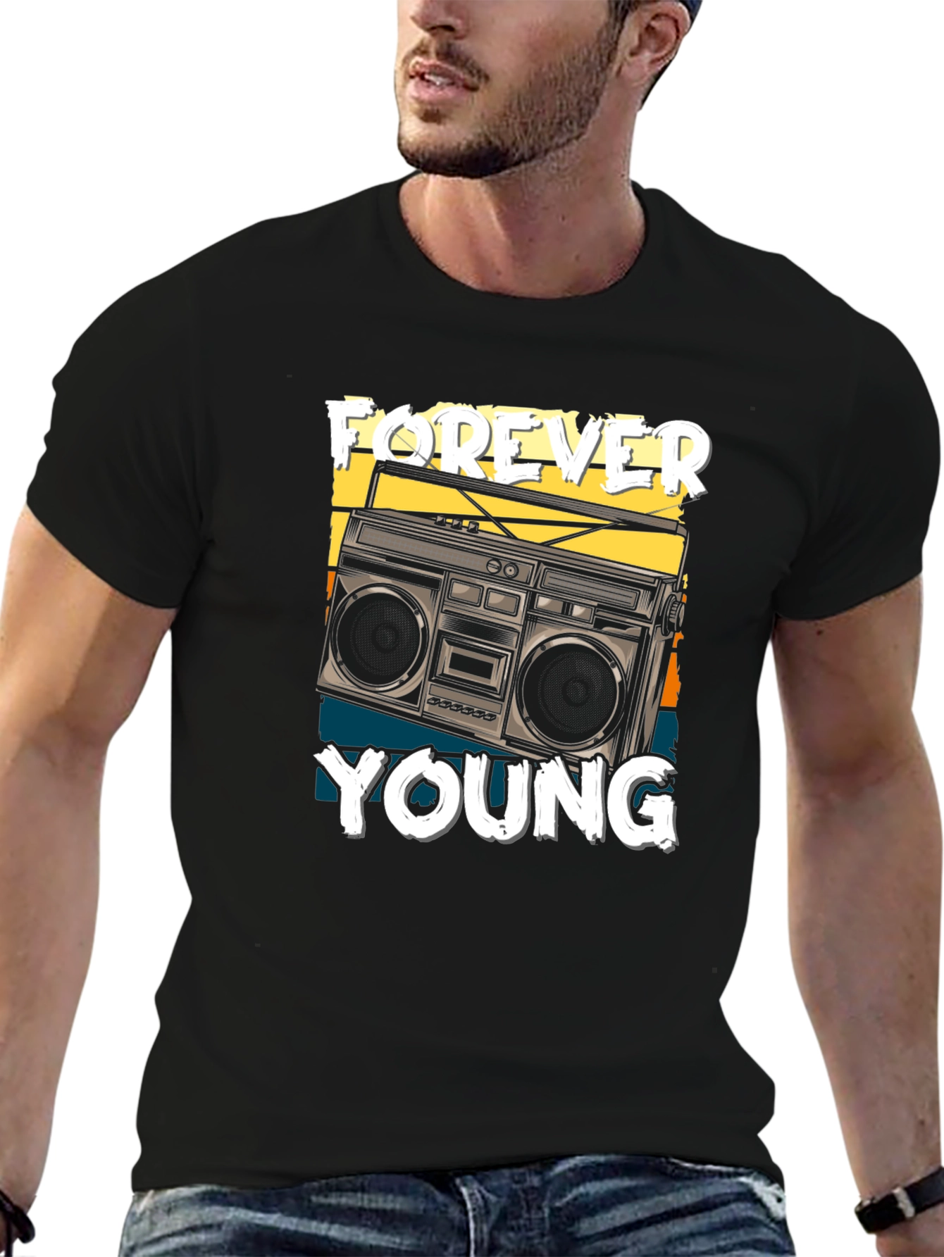 Forever Young Retro Boombox T-Shirt