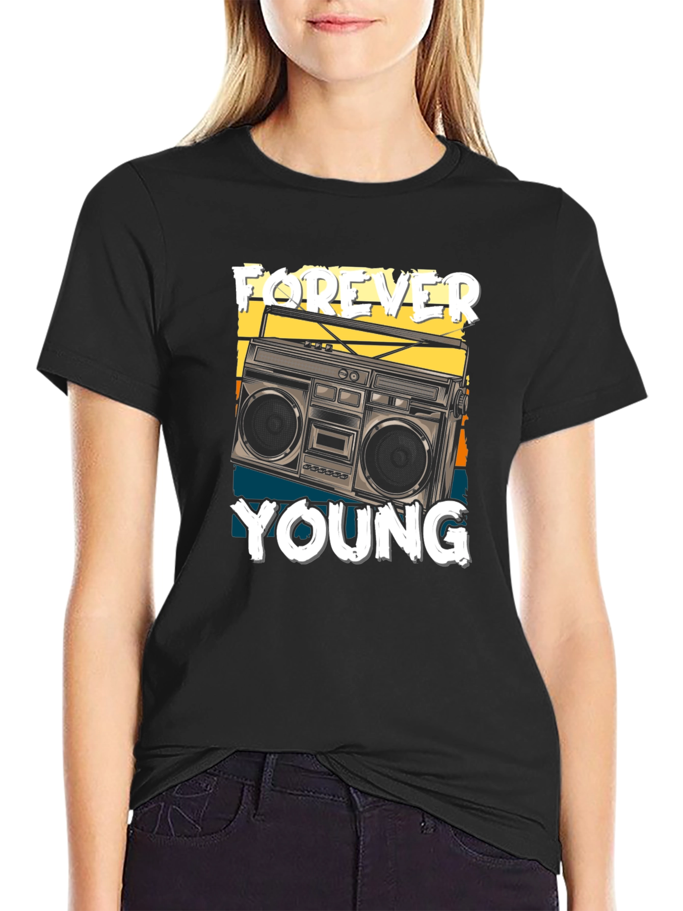Forever Young Retro Boombox T-Shirt