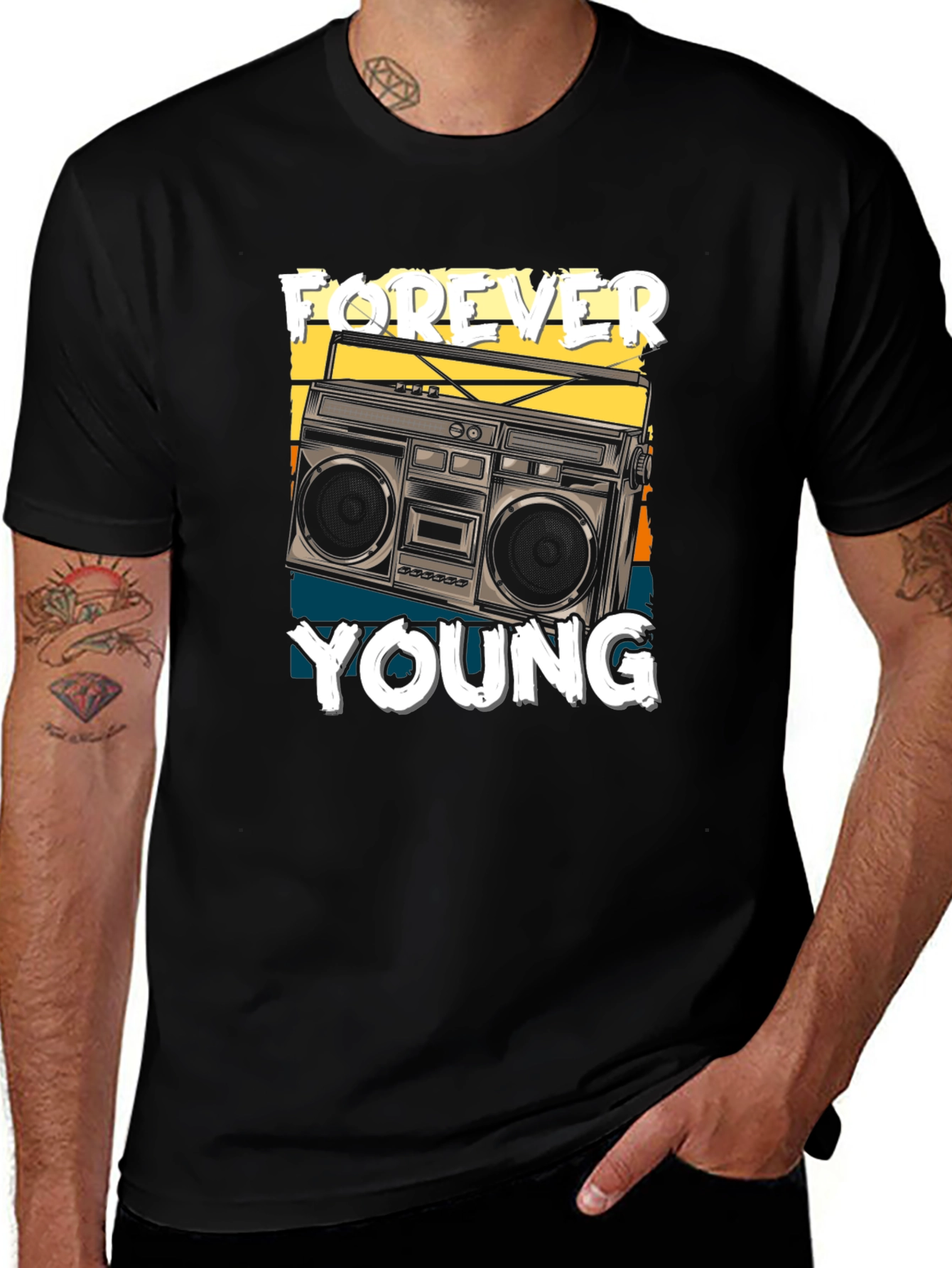 Forever Young Retro Boombox T-Shirt