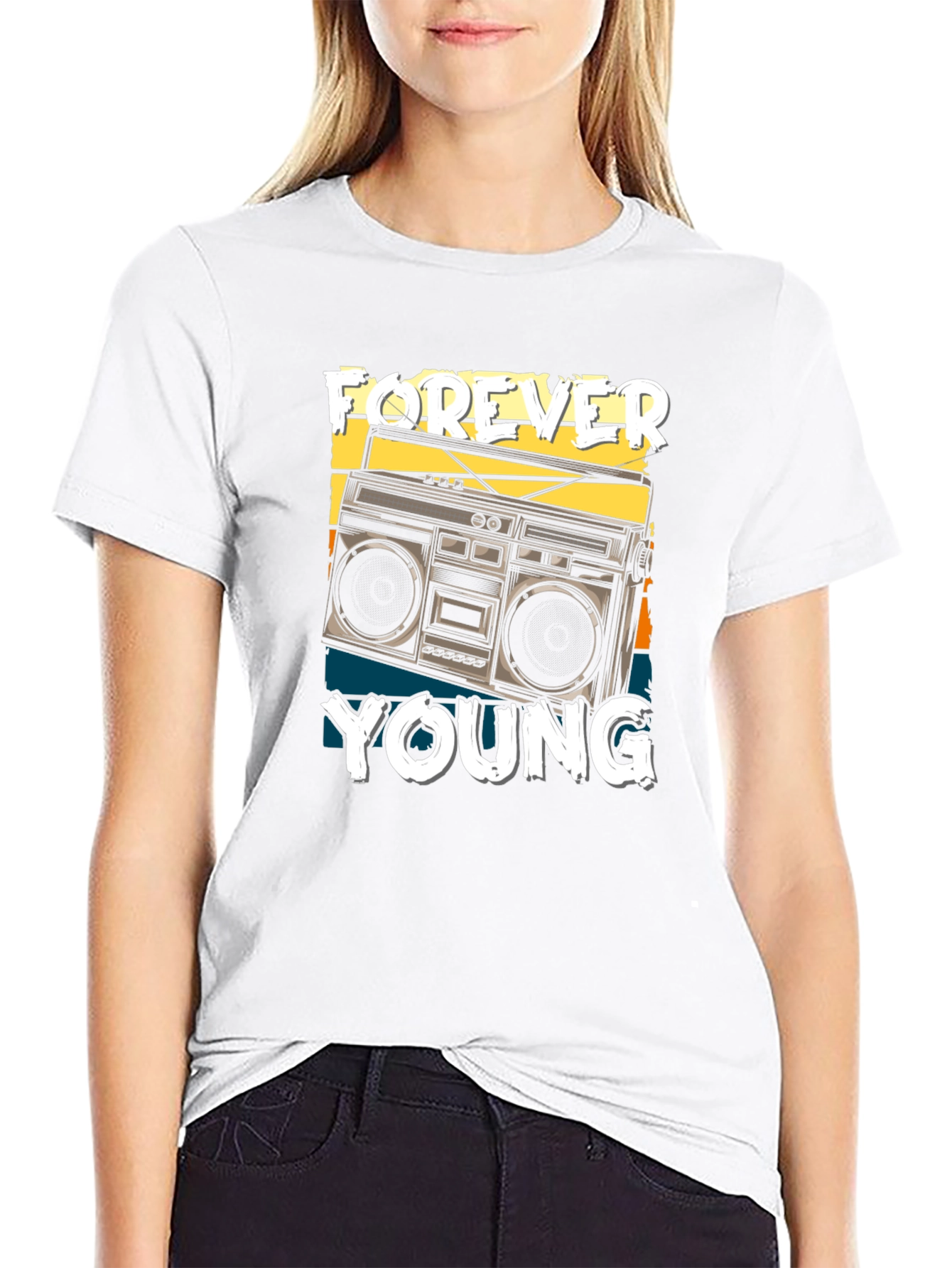 Forever Young Retro Boombox T-Shirt
