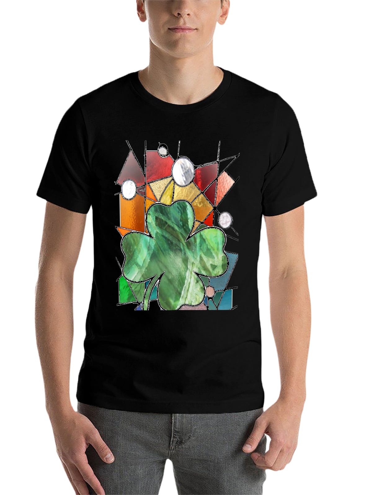 Stained Glass Clover Graphic Tee