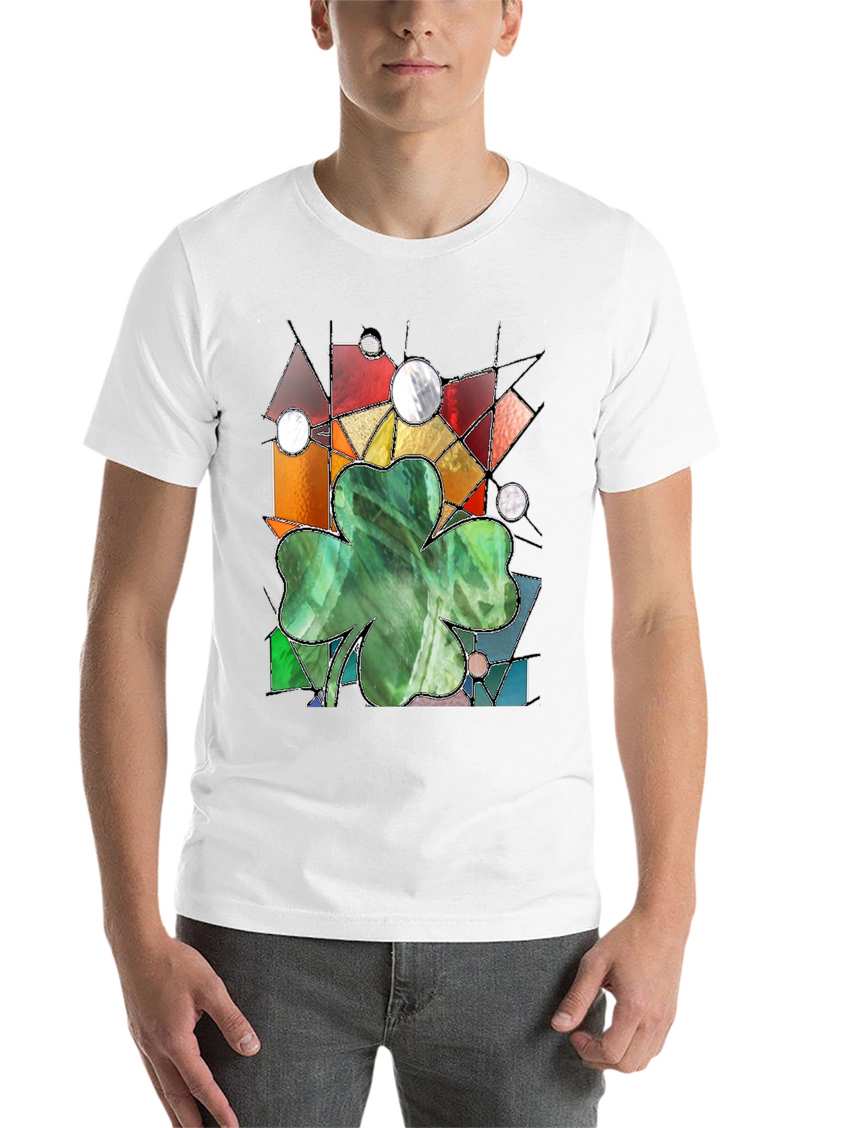 Stained Glass Clover Graphic Tee