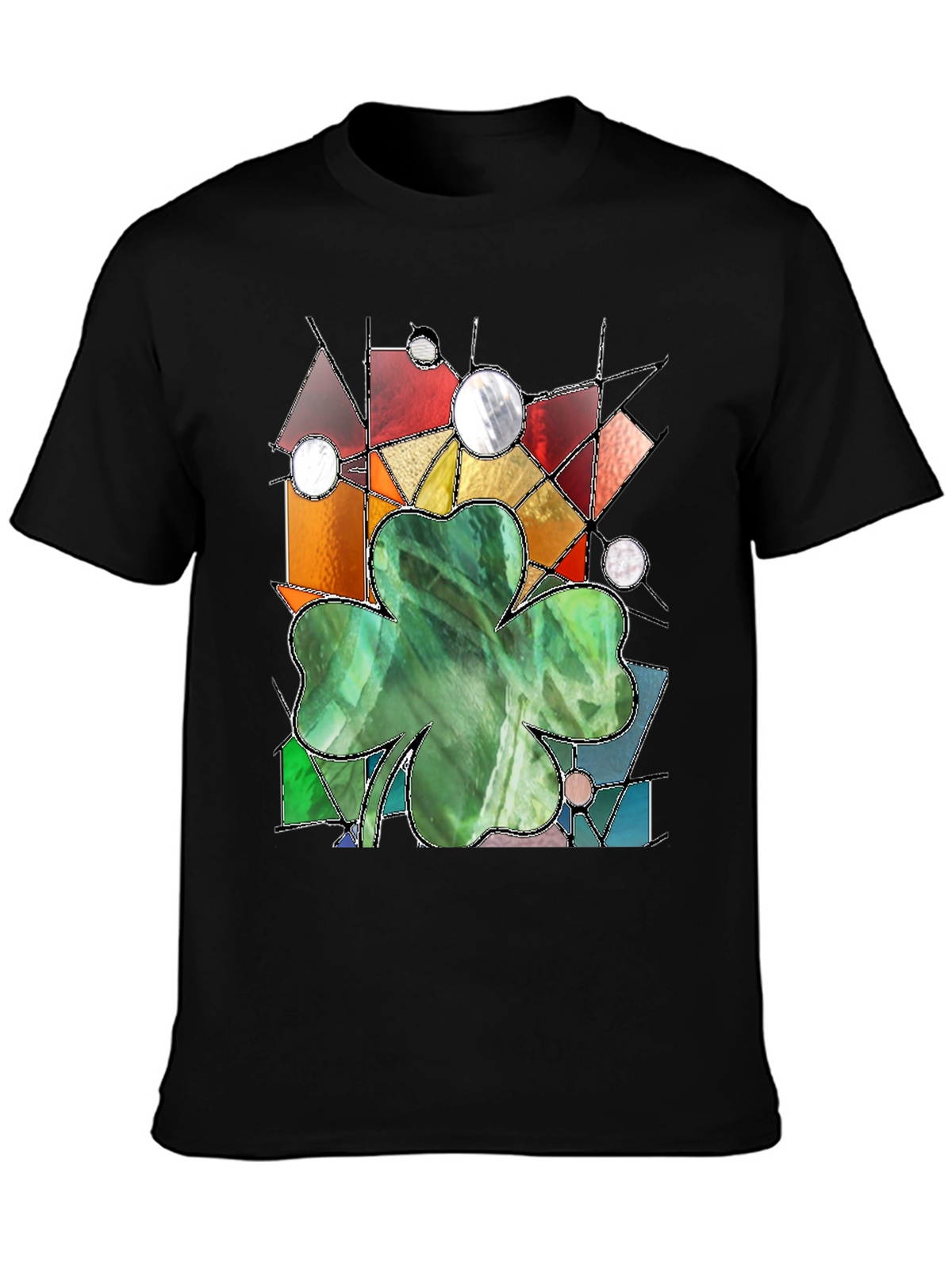 Stained Glass Clover Graphic Tee