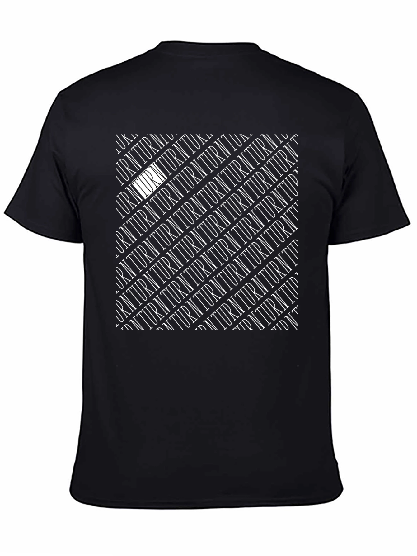 Modern Turn Pattern Black Graphic T-Shirt