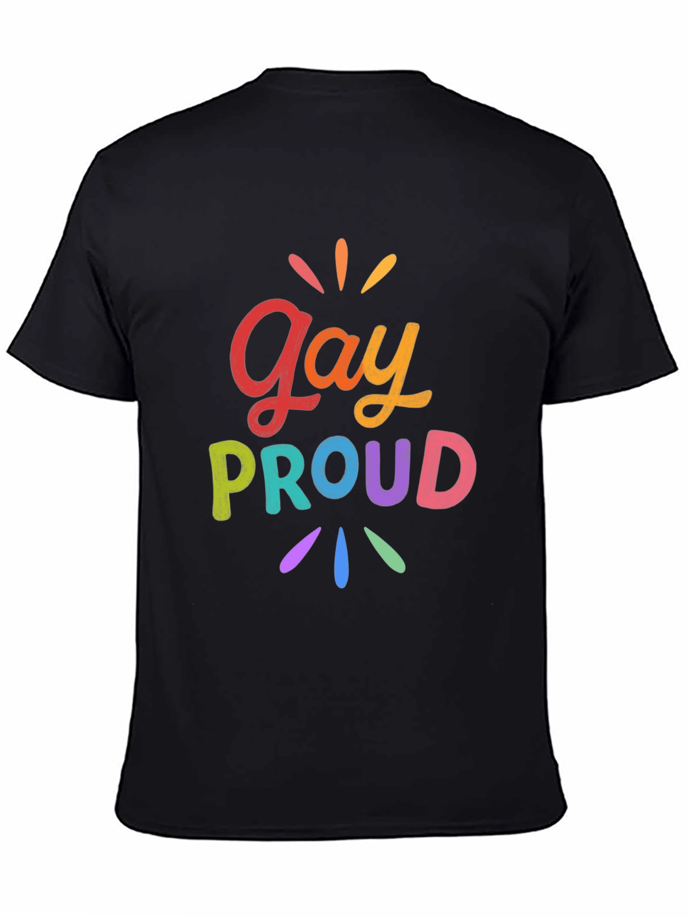 Gay Proud Rainbow Graphic Tee - Black