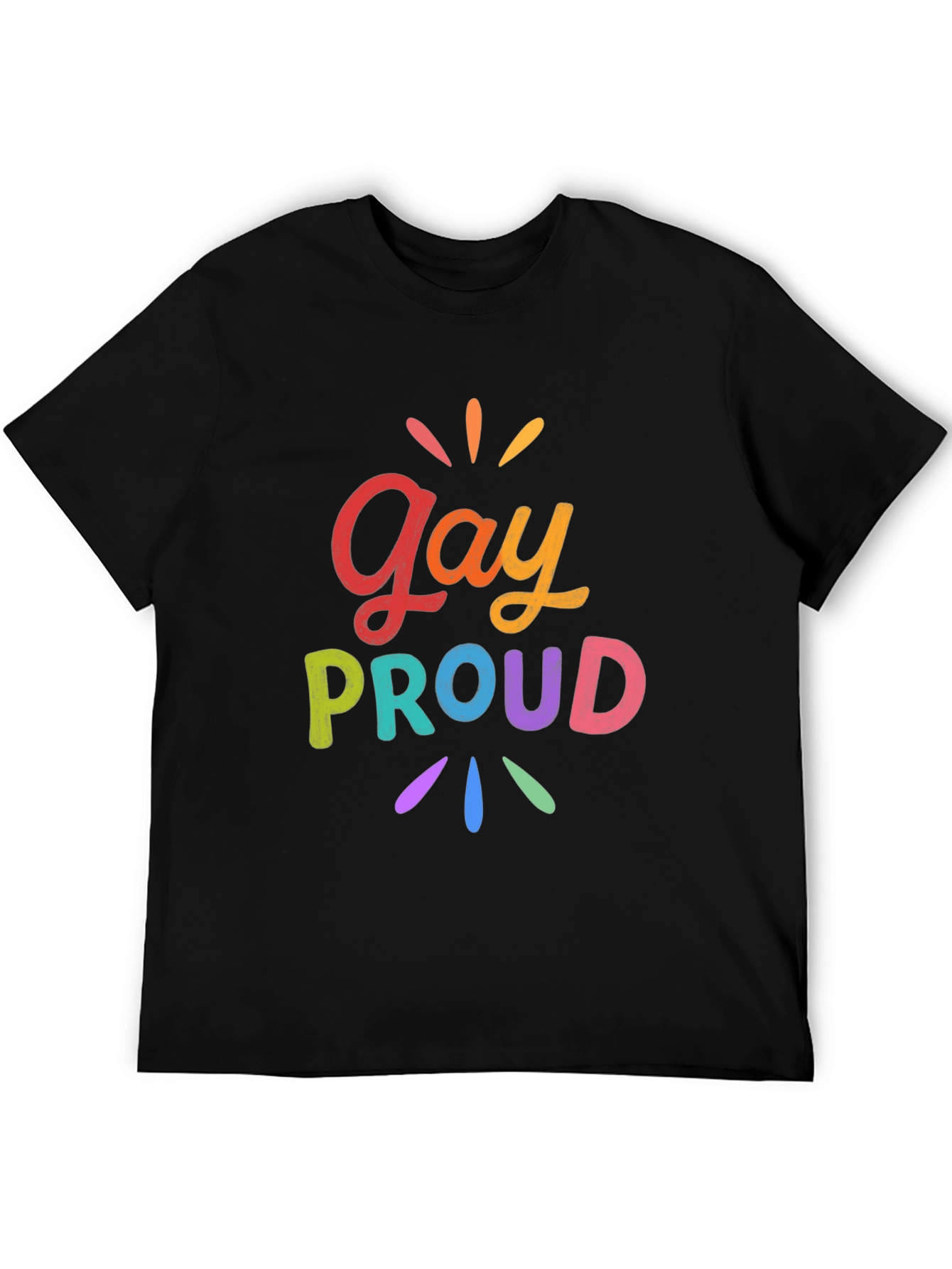 Gay Proud Rainbow Graphic Tee - Black
