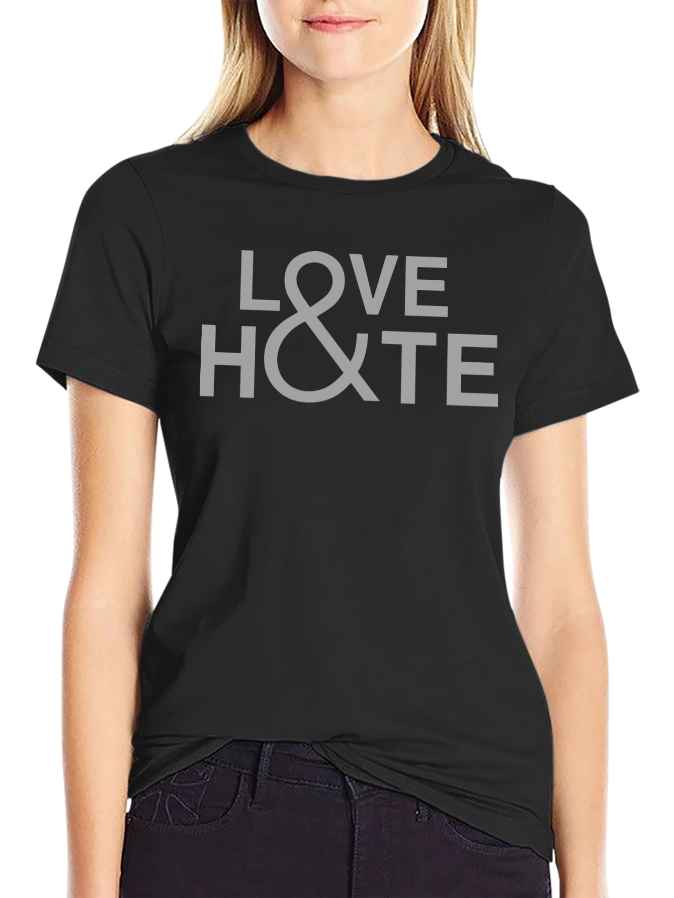 Love & Hate Graphic T-Shirt - Black