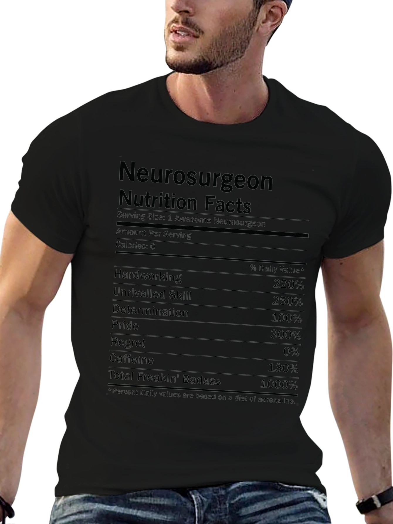 Neurosurgeon Nutrition Facts Funny T-Shirt