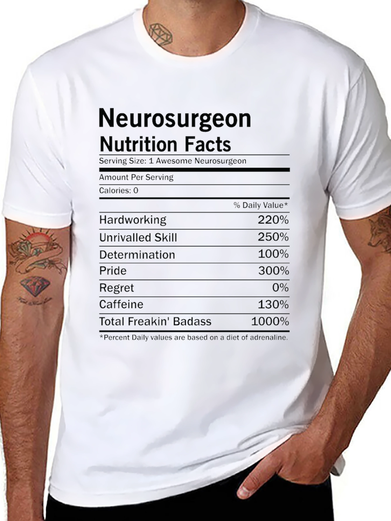 Neurosurgeon Nutrition Facts Funny T-Shirt