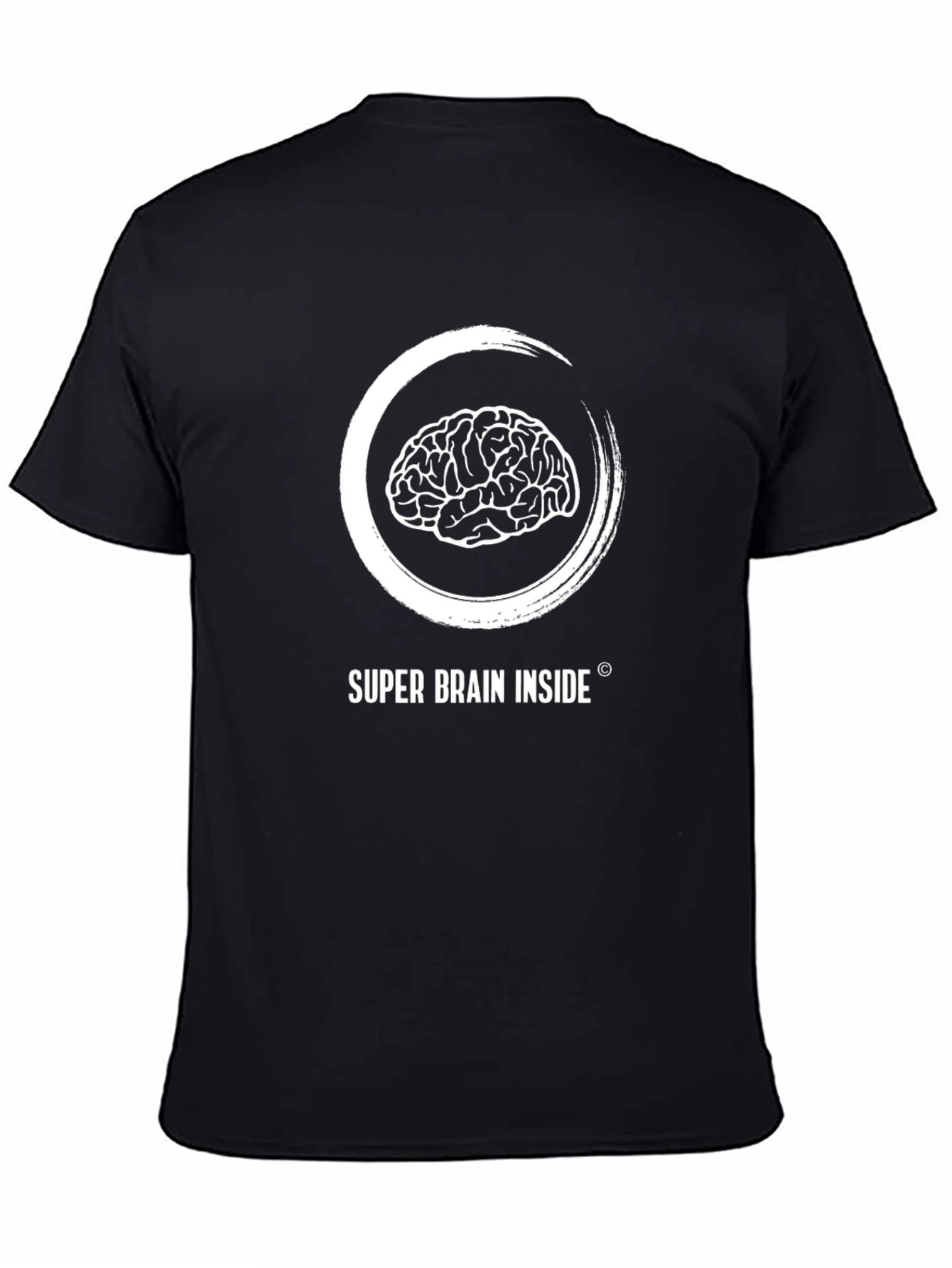 Super Brain Inside Graphic Tee - Black Cotton T-Shirt