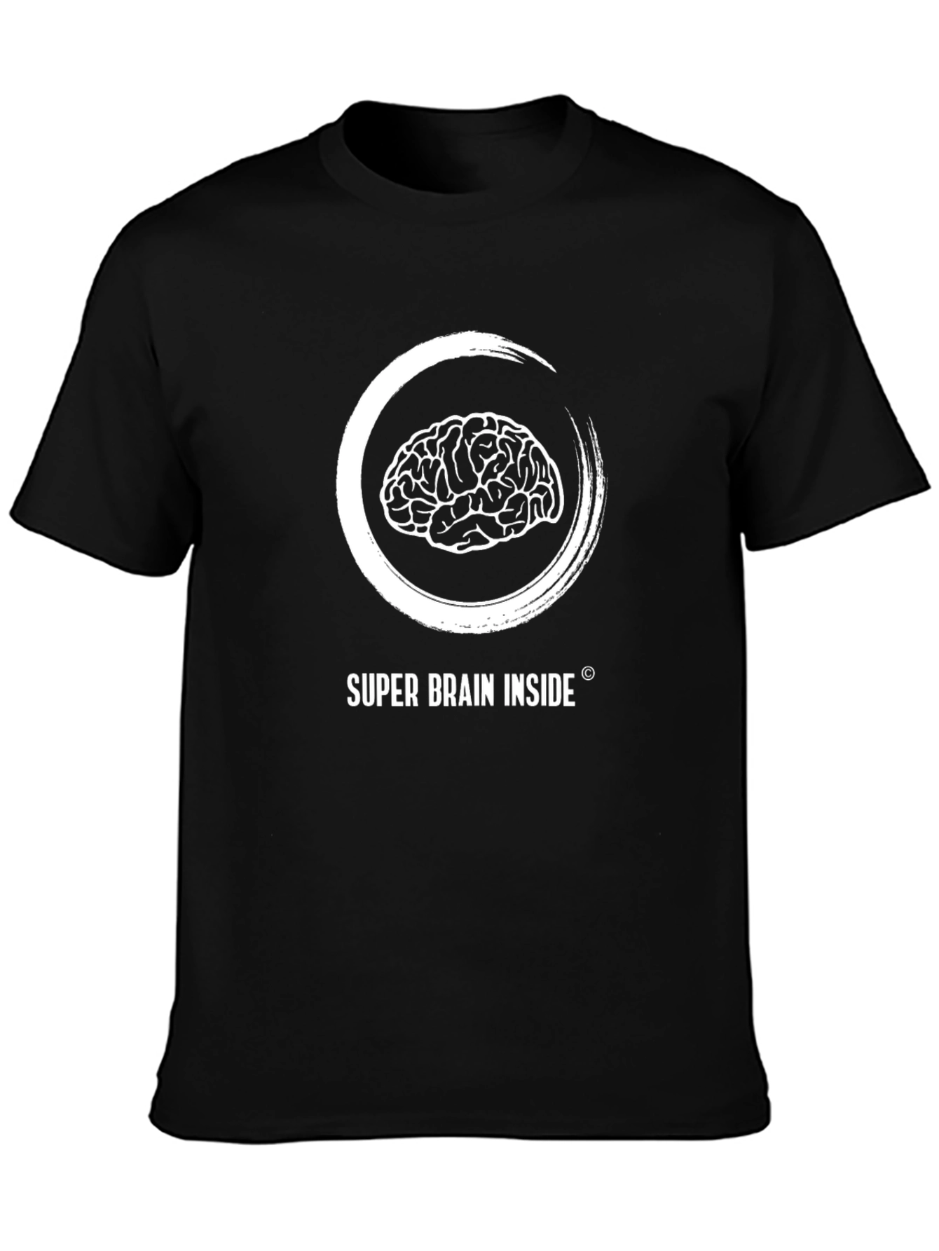 Super Brain Inside Graphic Tee - Black Cotton T-Shirt