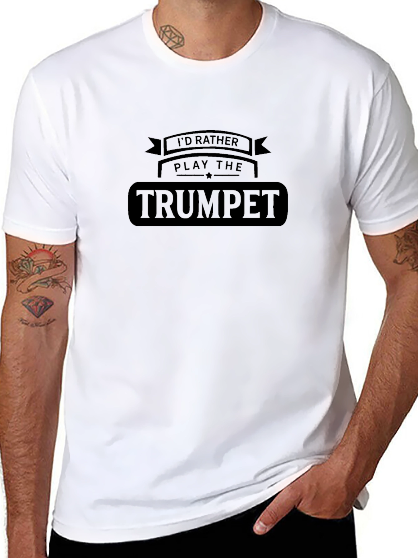 Id Rather Play the Trumpet Black T-Shirt