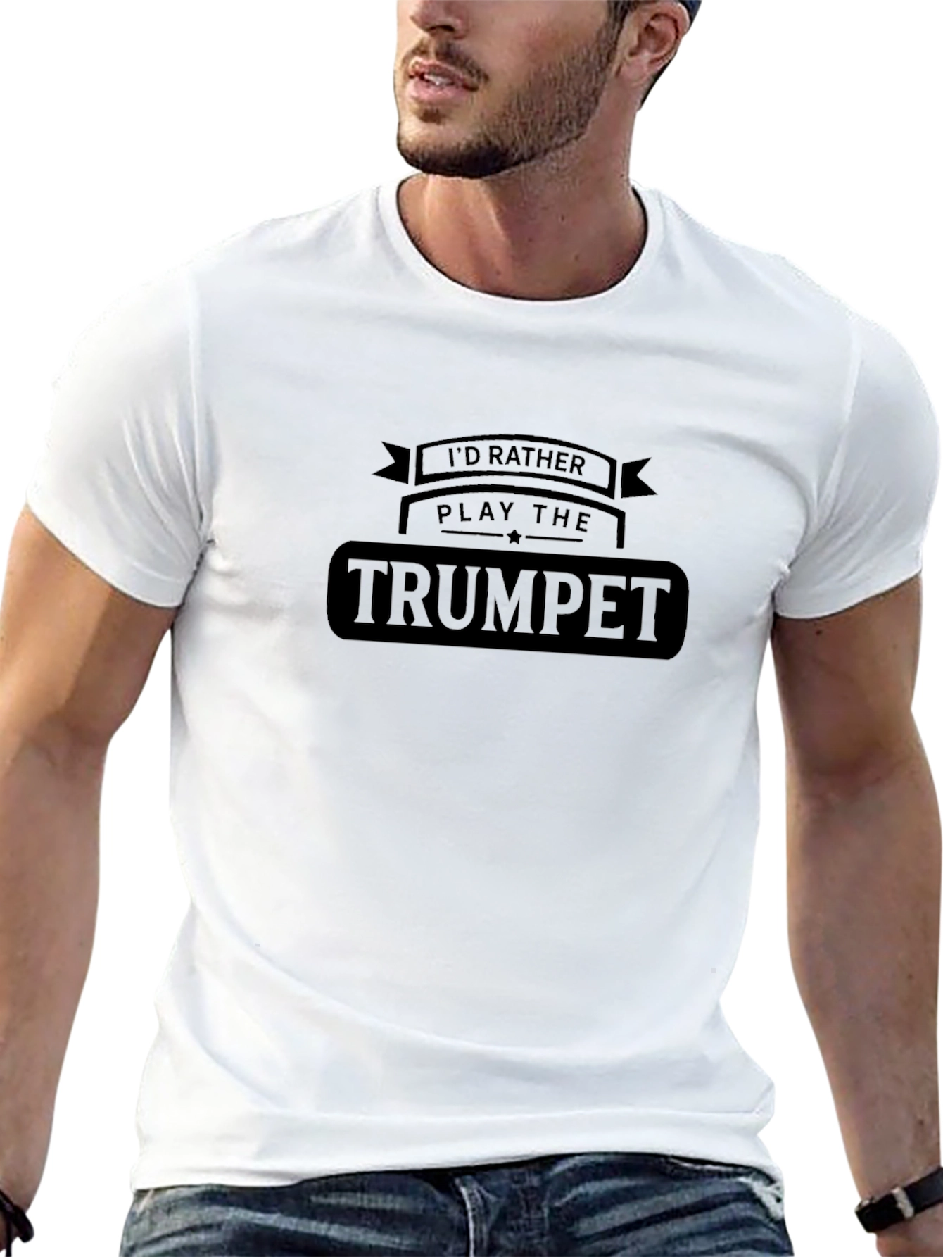 Id Rather Play the Trumpet Black T-Shirt