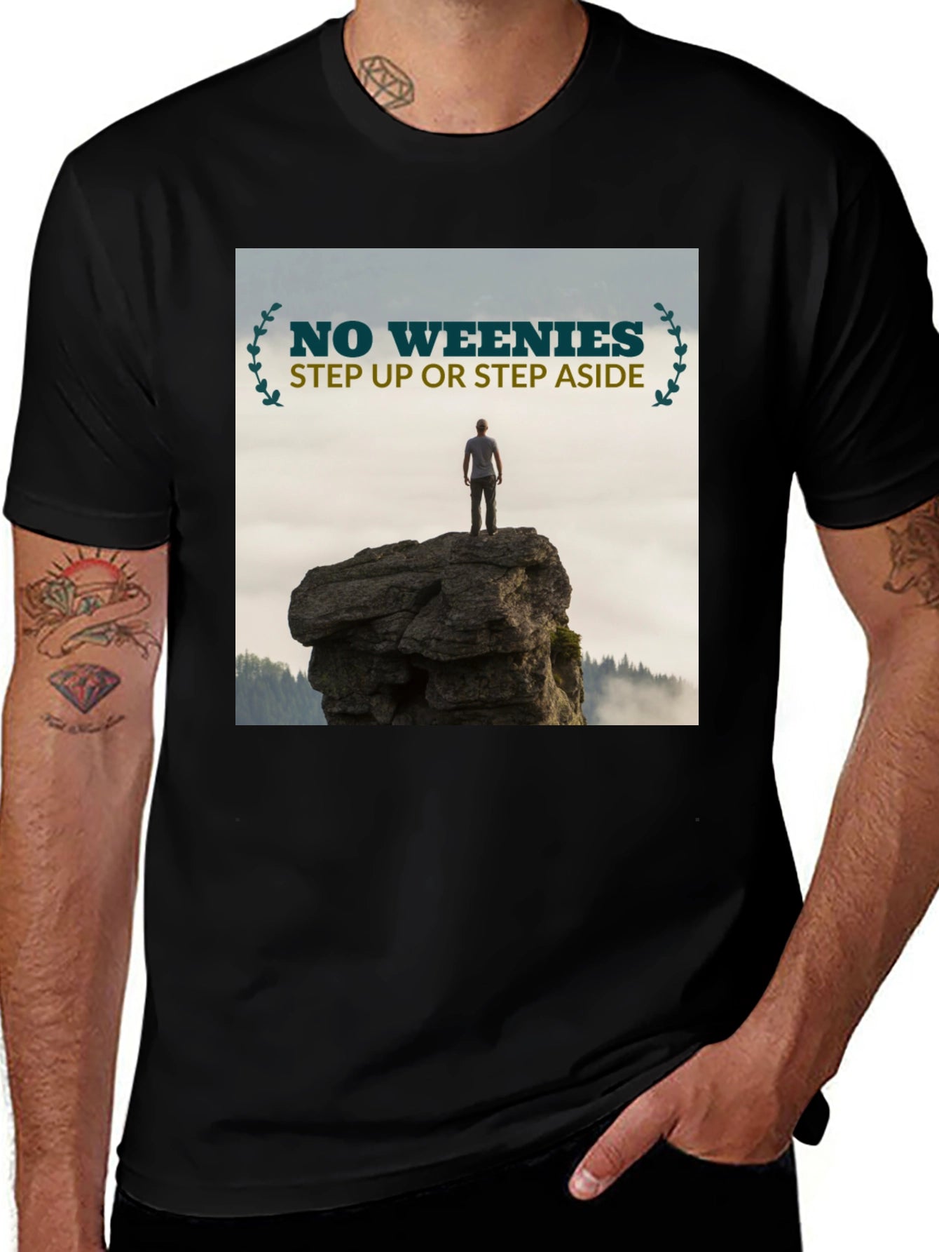 Motivational T-Shirt: No Weenies Step Up!